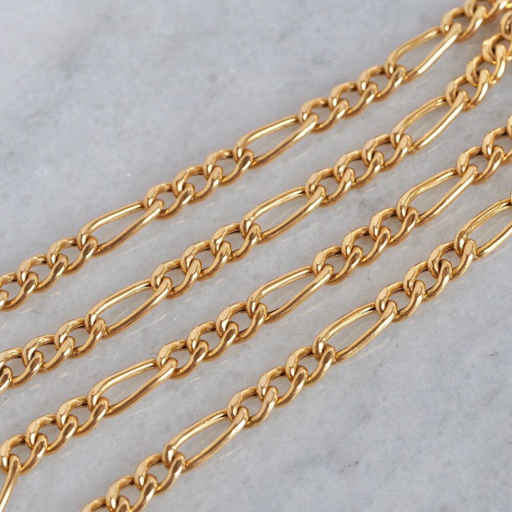 Vintage Italian 10k Gold Figaro Chain