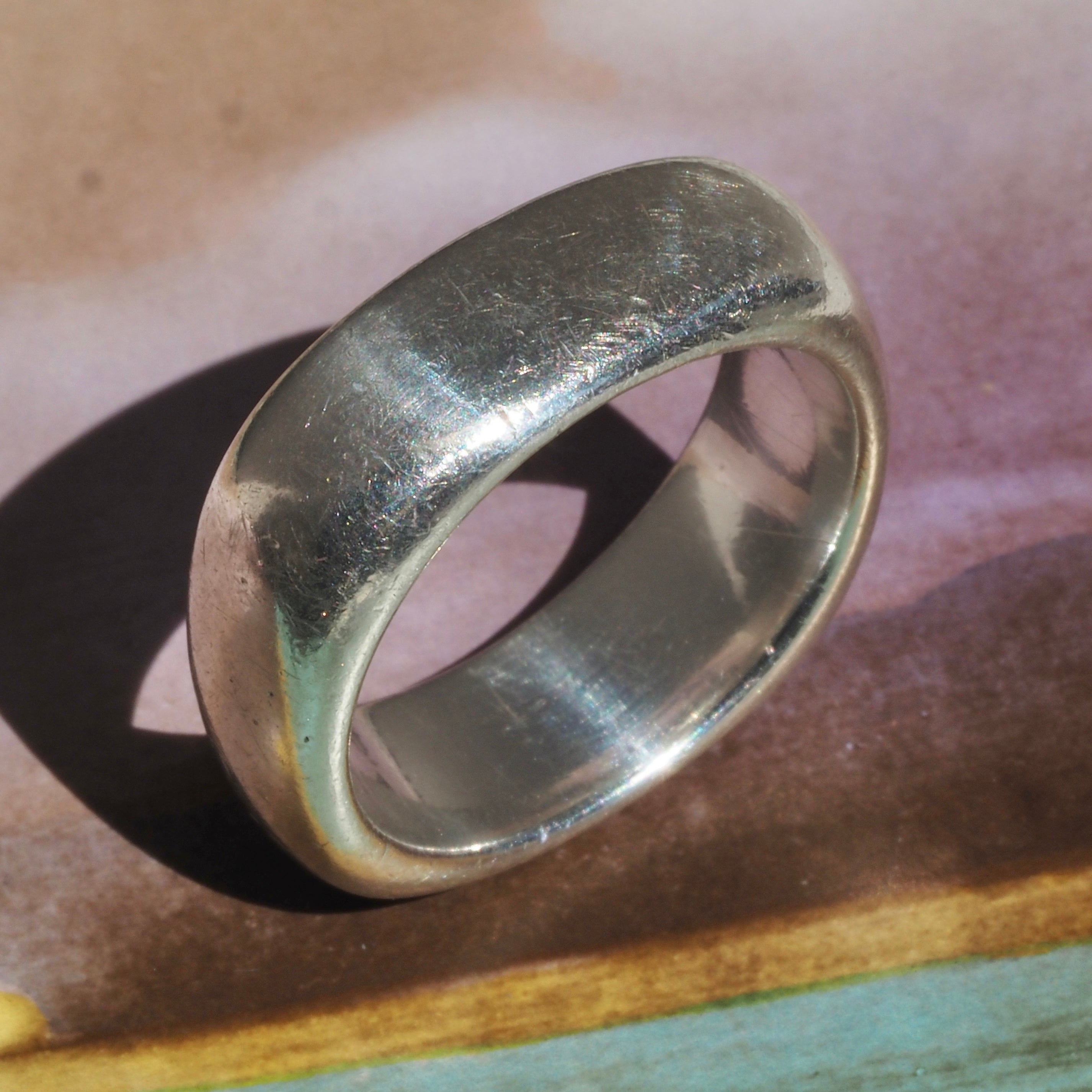Vintage Tiffany Sterling Silver Squared Band