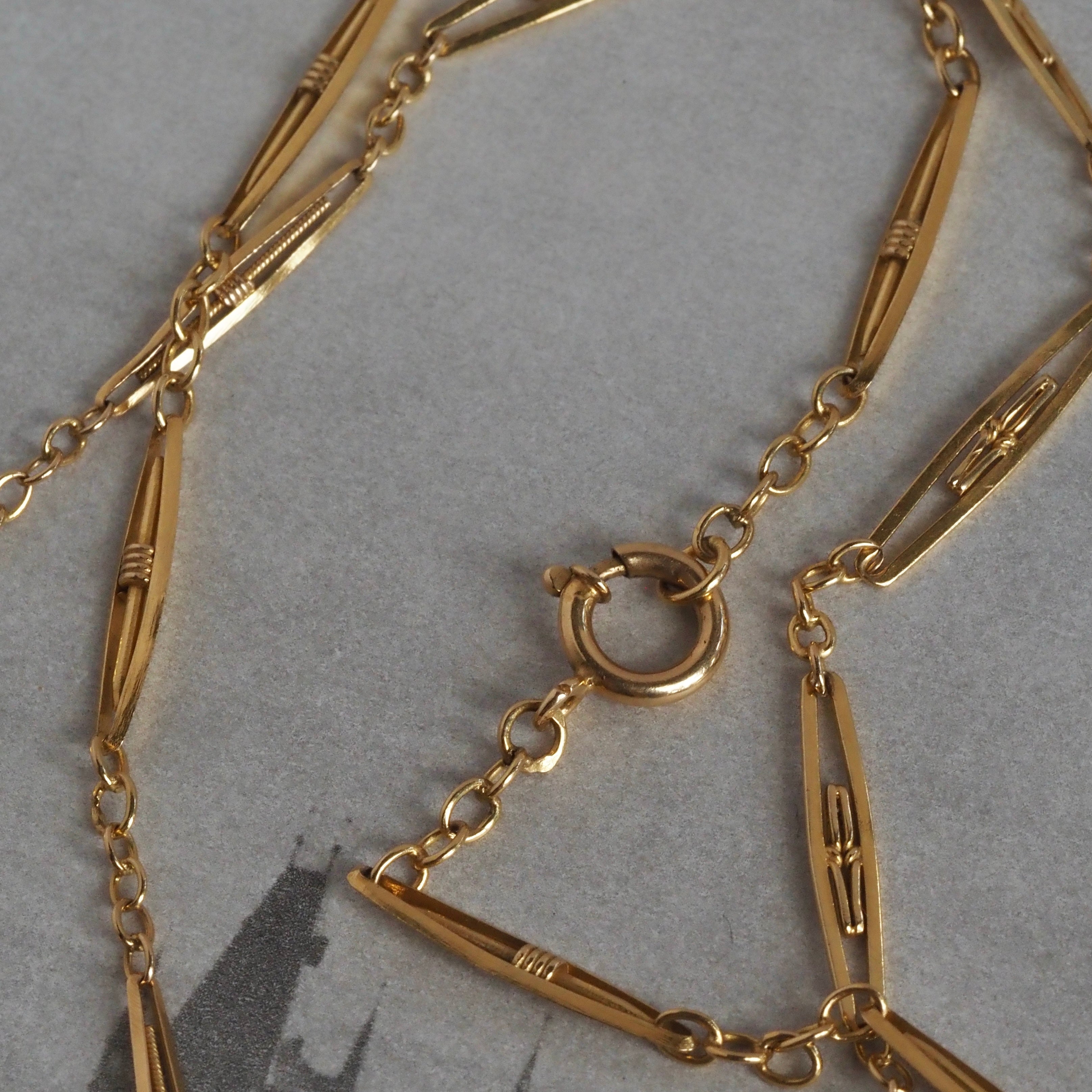 Antique Portuguese 19k Gold Watch Chain Necklace