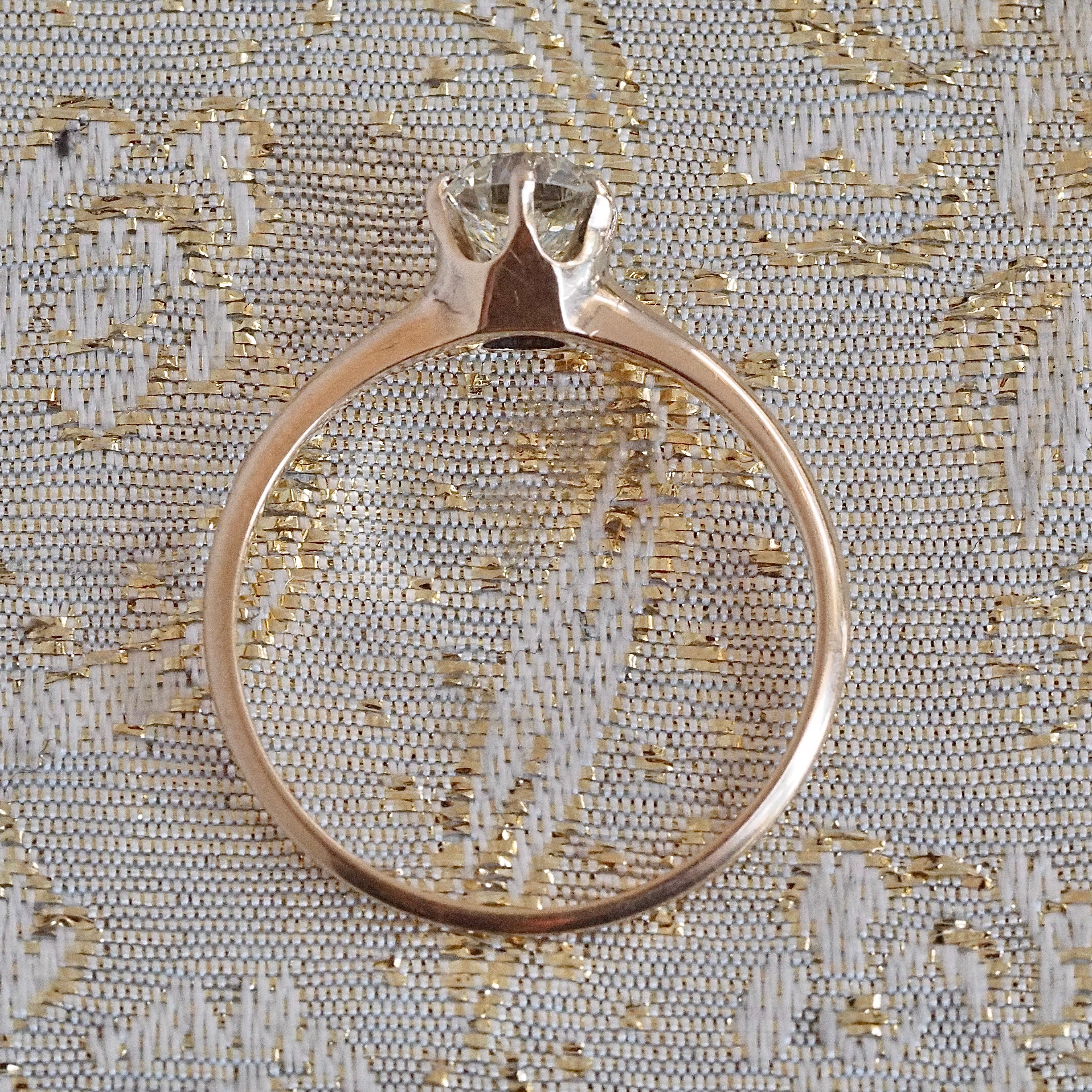 Vintage Old European Cut Diamond 14k Gold Engagement Ring