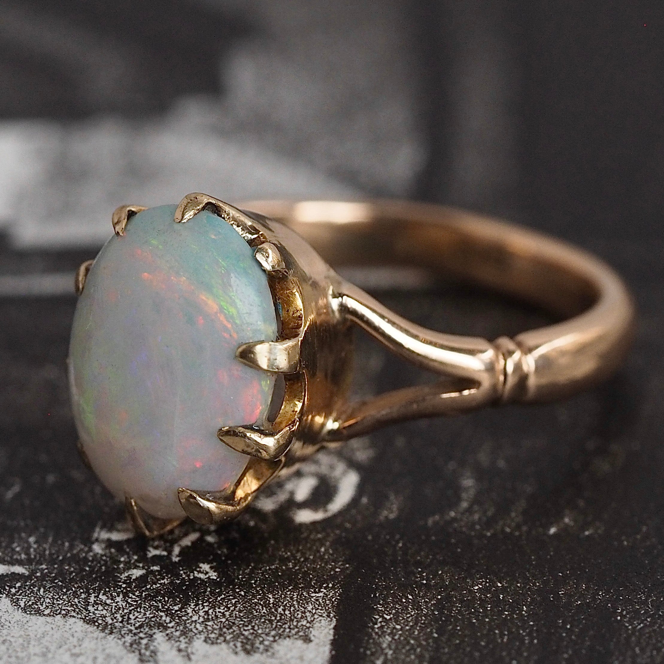 Antique Victorian English 9k Gold Opal Ring