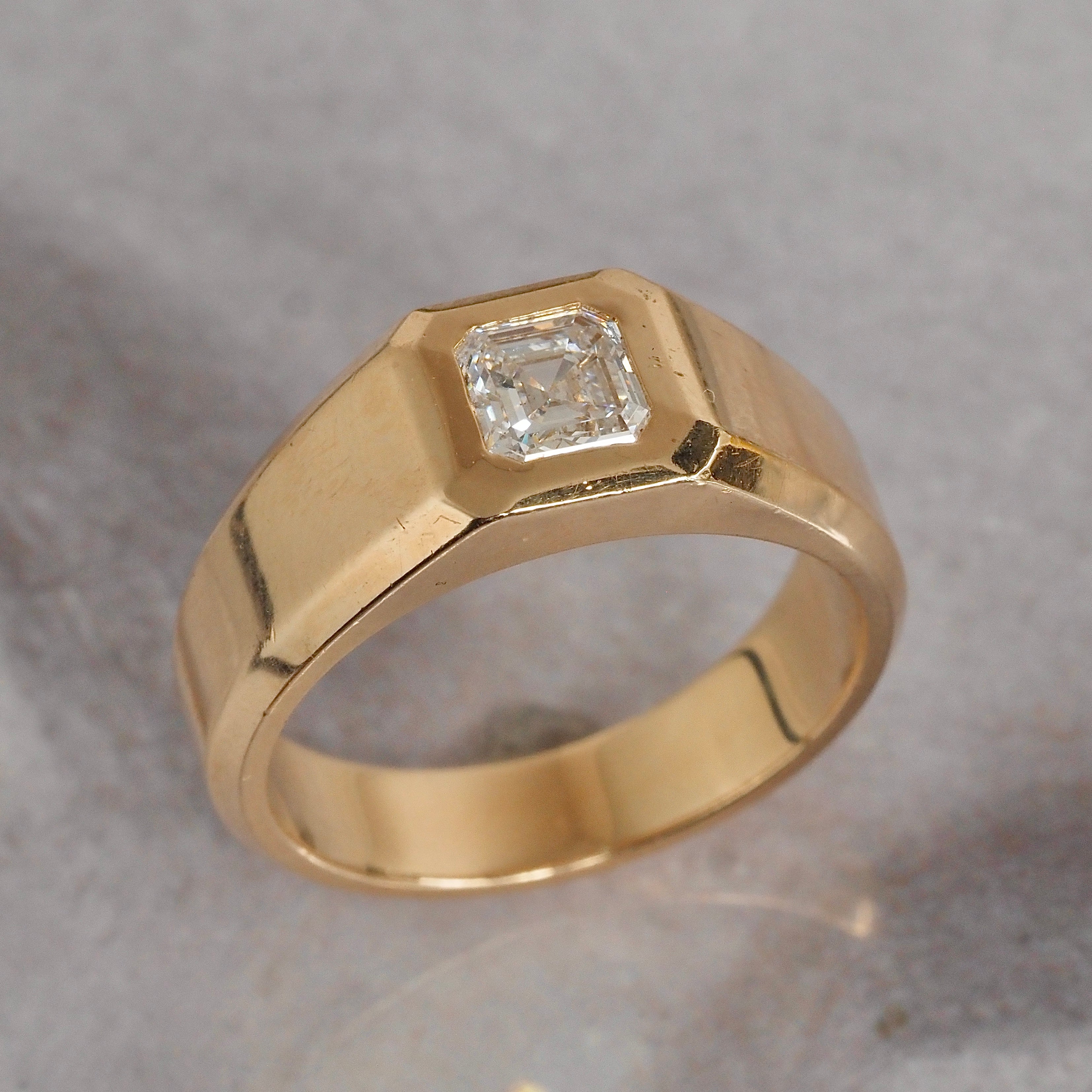 ON HOLD Asscher Cut Diamond 14k Gold Engagement Ring