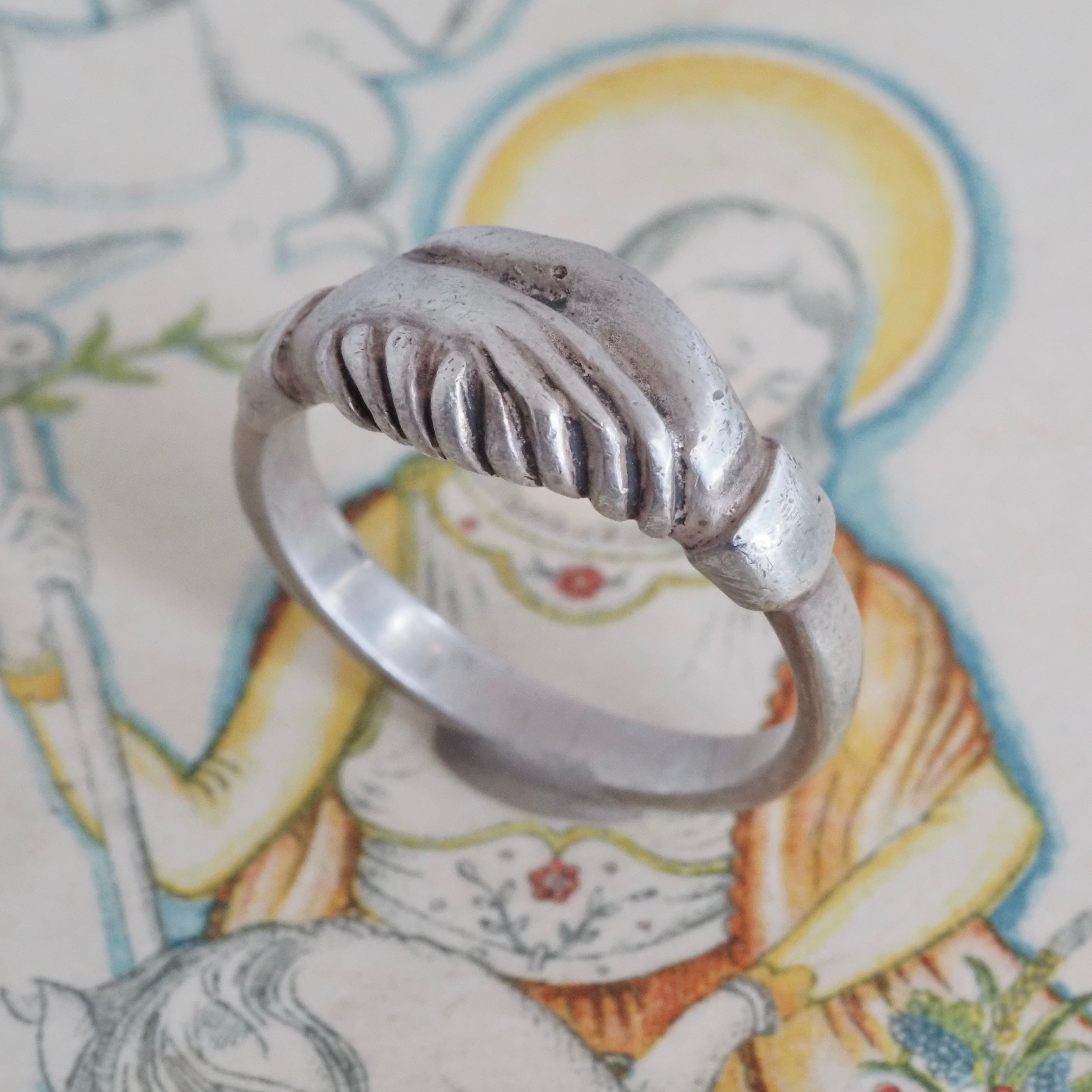 Vintage Sterling Silver Fede Ring