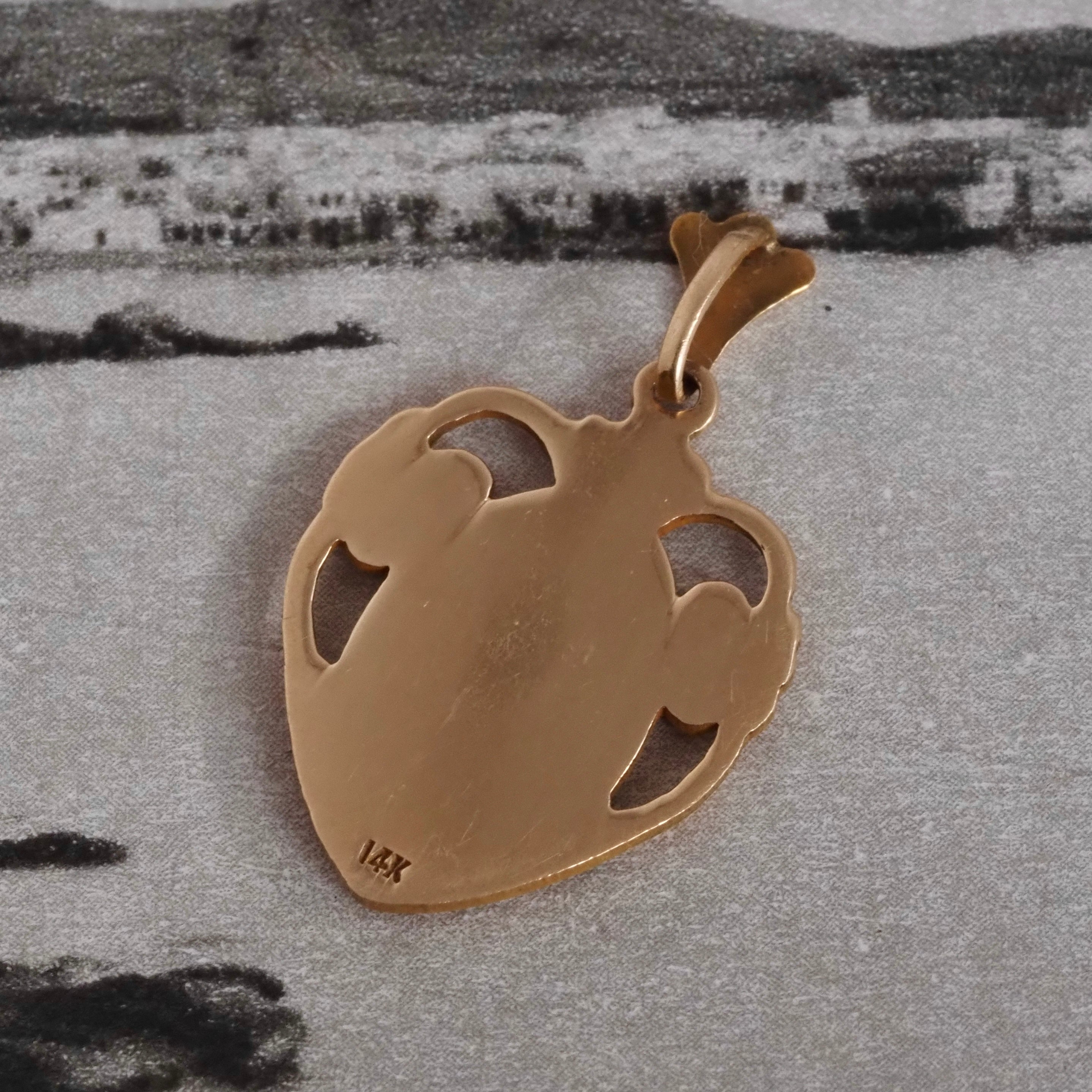 Art Deco Saint Christopher 14k Gold Pendant