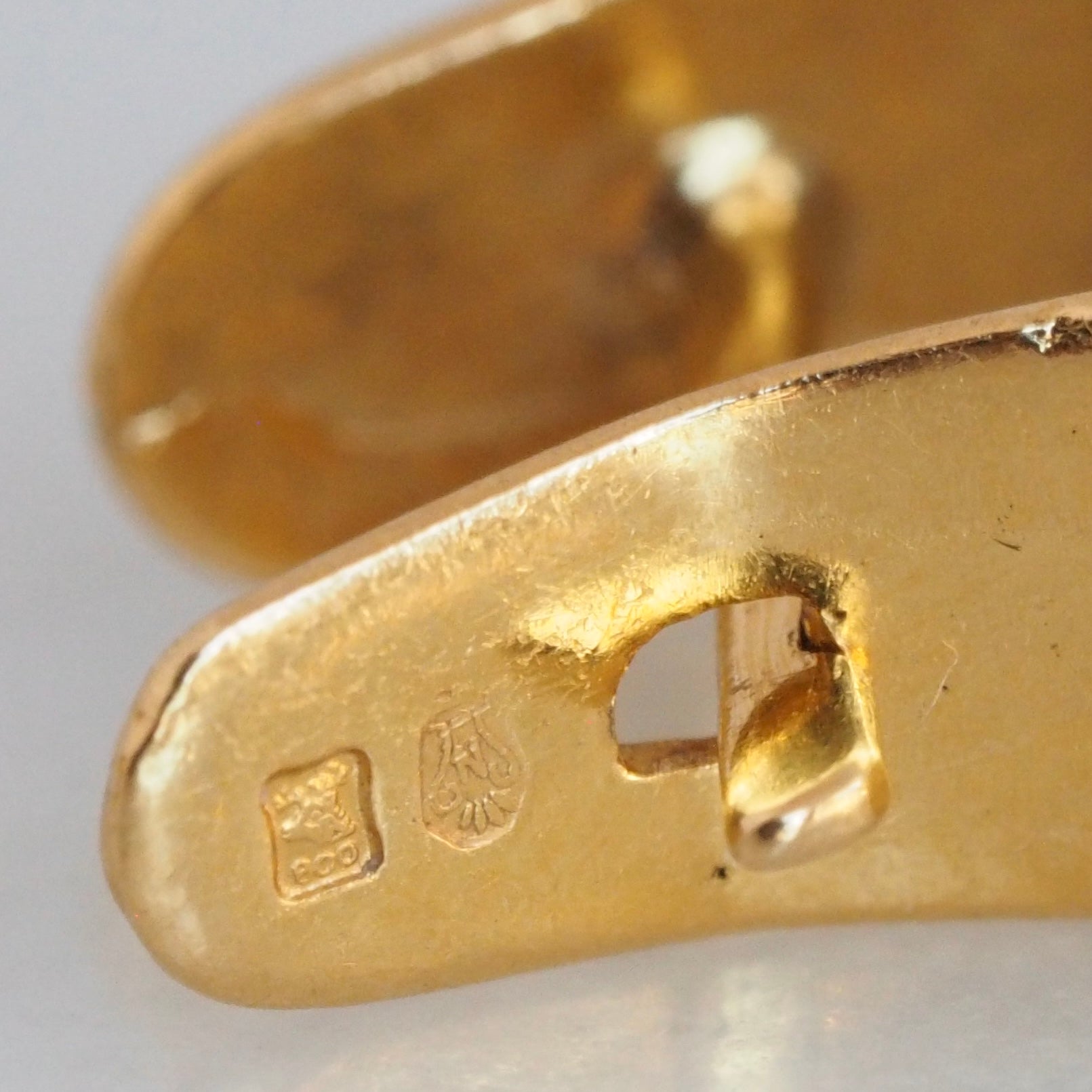 Vintage Portuguese 19k Gold Hinged Huggie Earrings