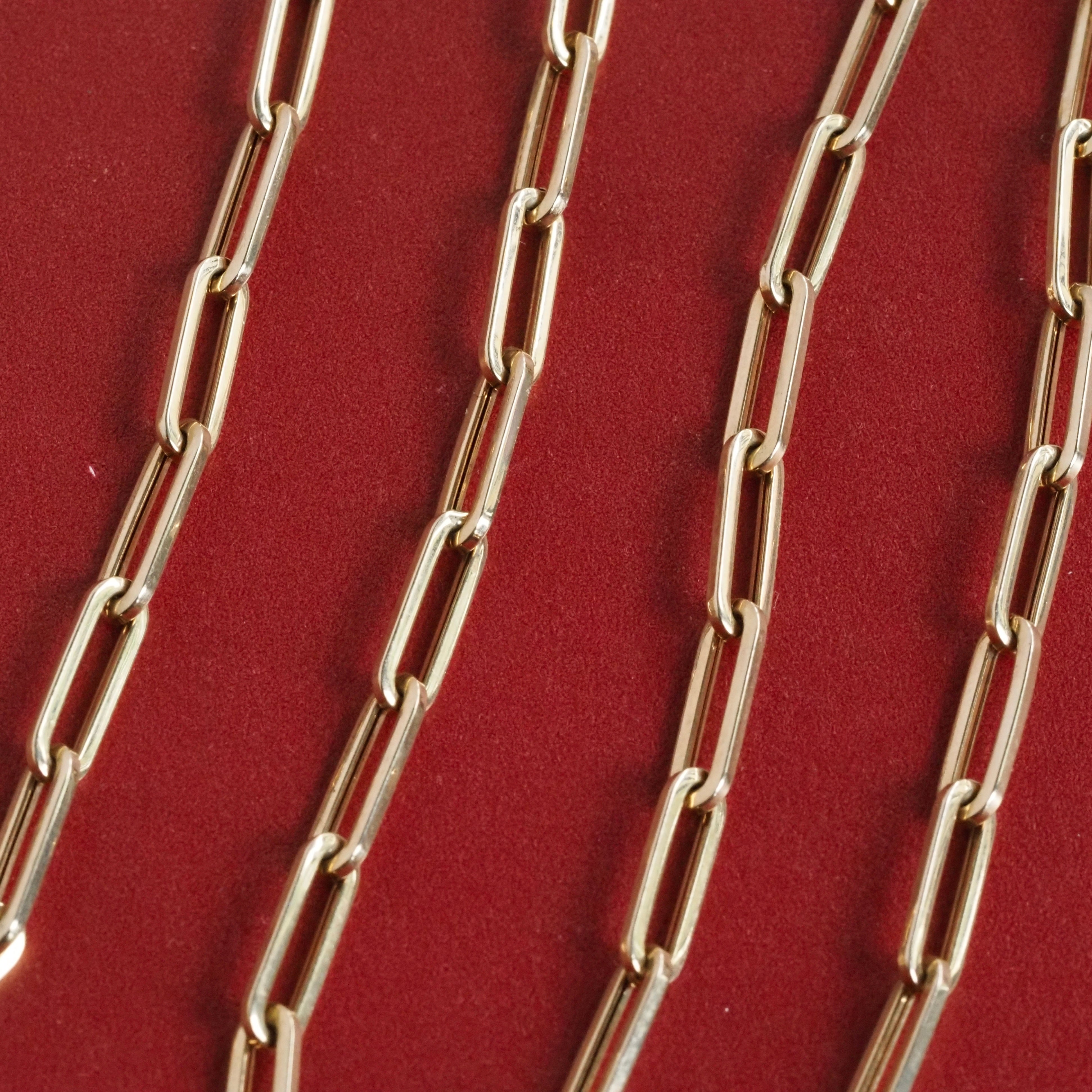 14k Gold Paperclip Chain Necklace