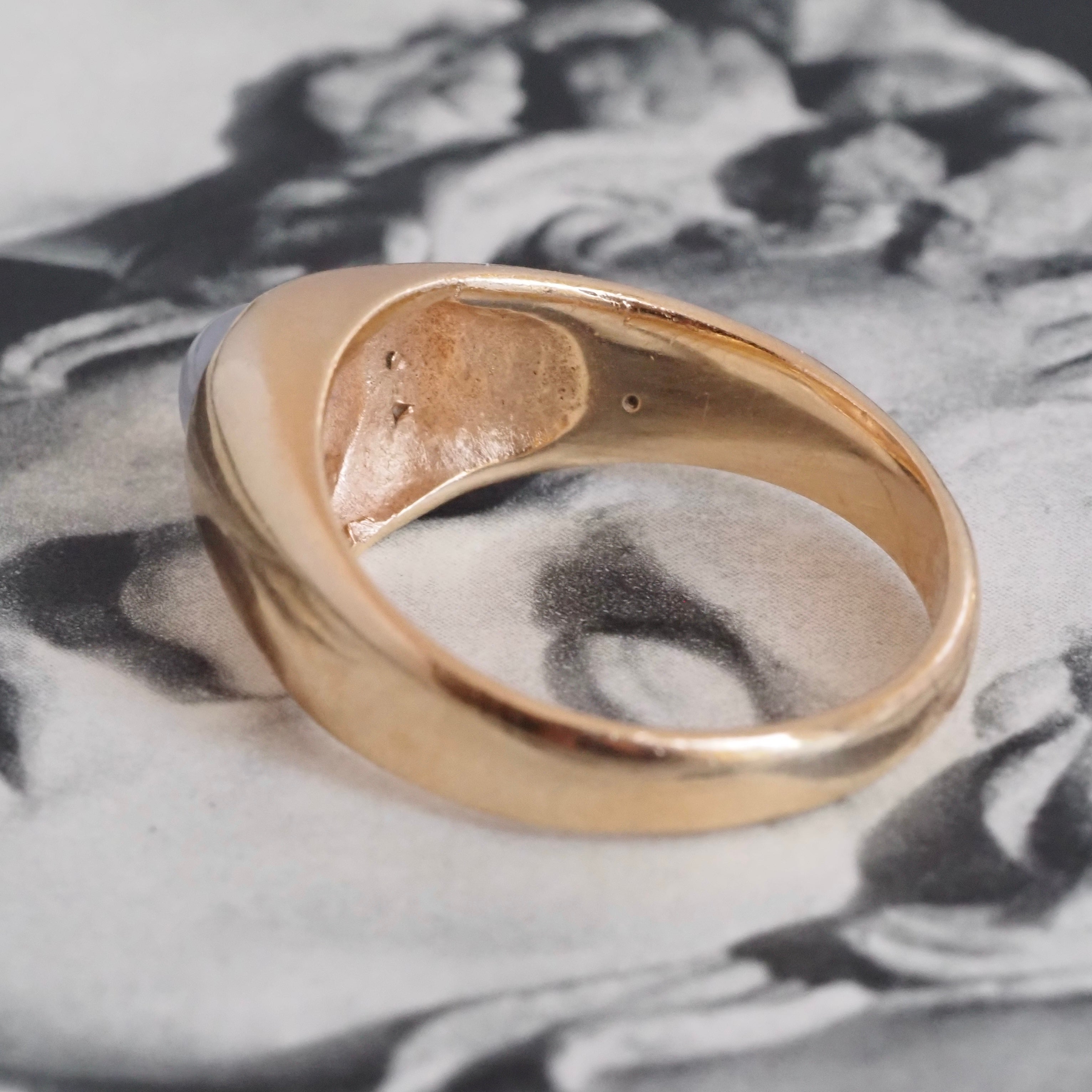 Vintage Natural Star Sapphire 14k Gold Dome Ring