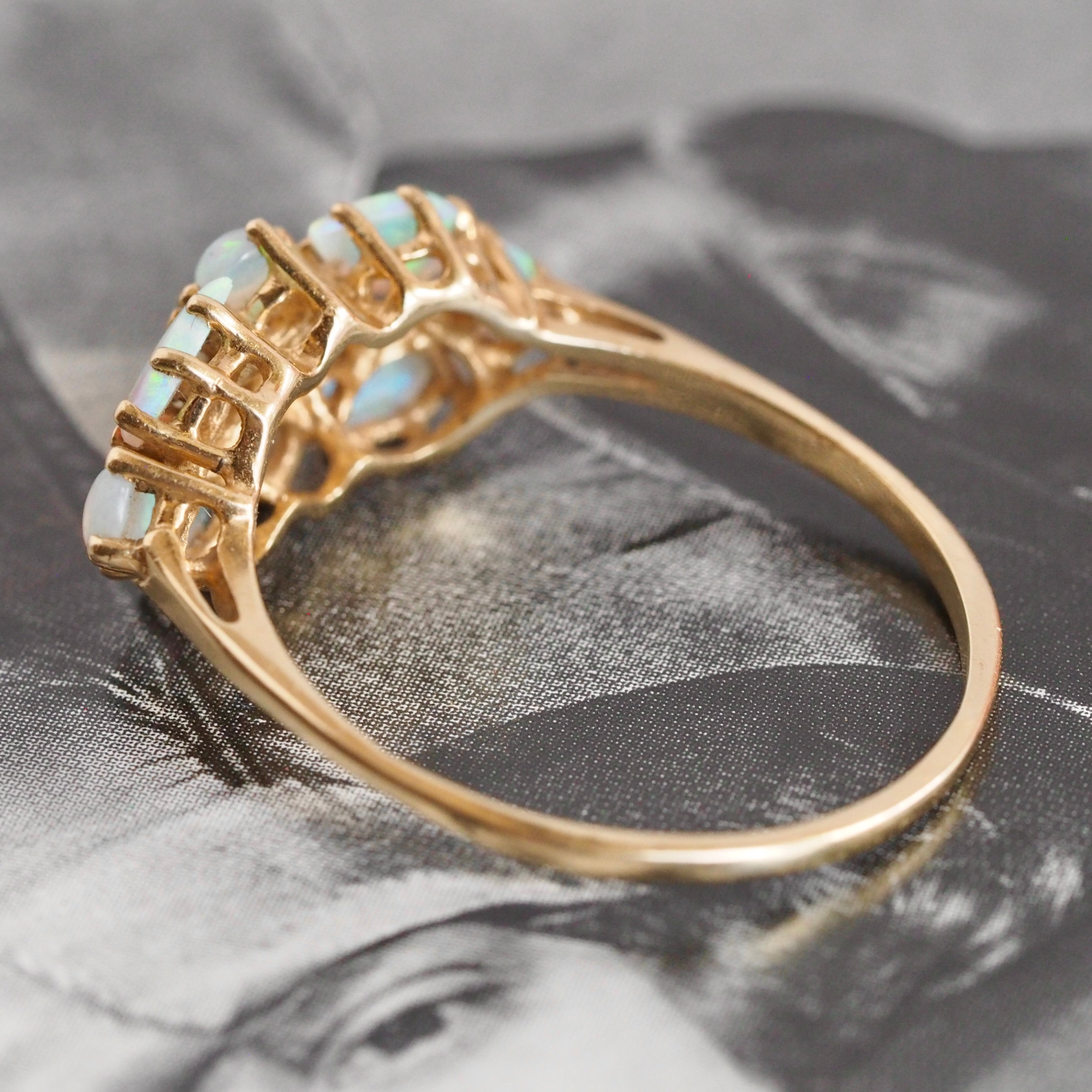 Vintage 14k Gold Opal Mosaic Ring