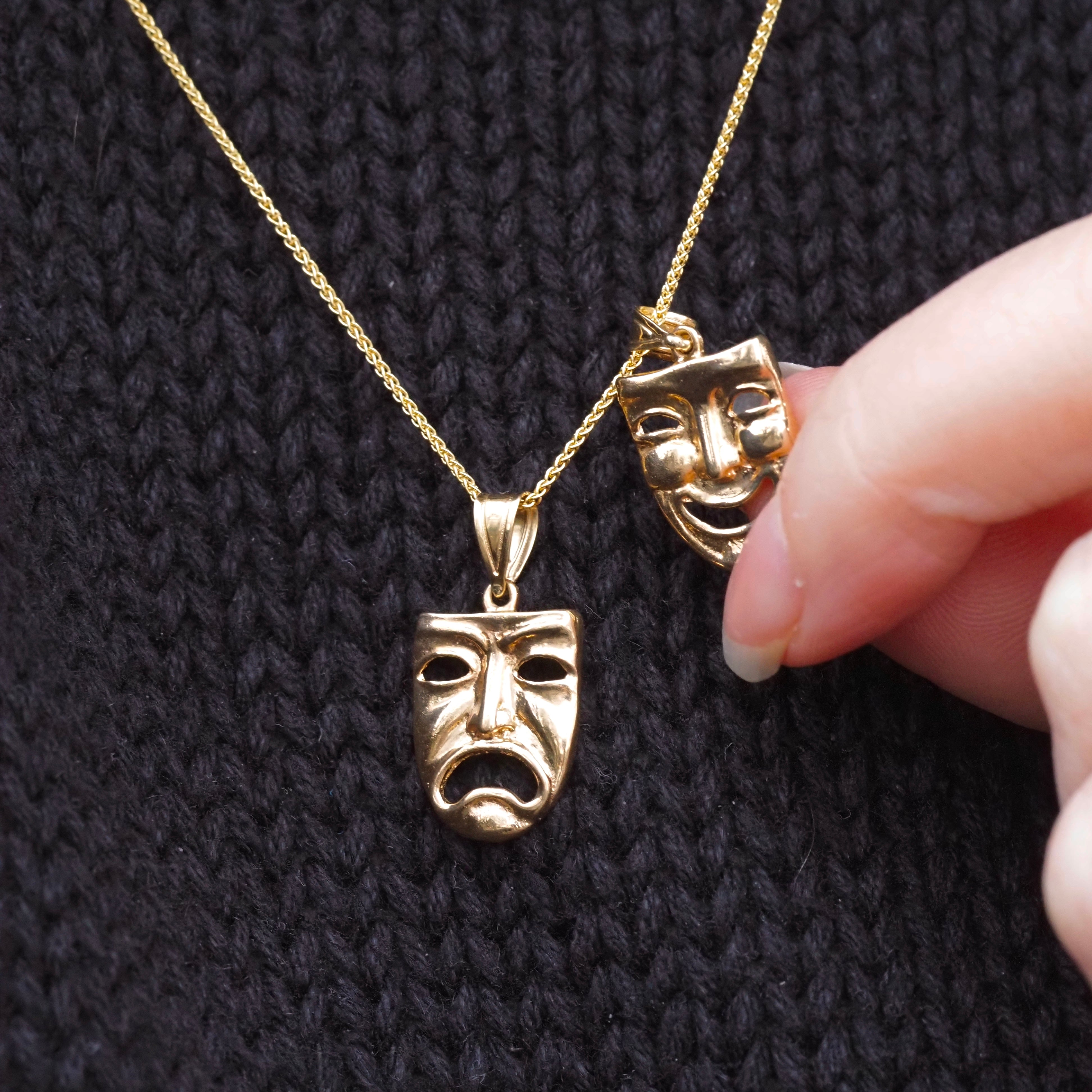 Vintage Tragedy & Comedy 14k Gold Charms