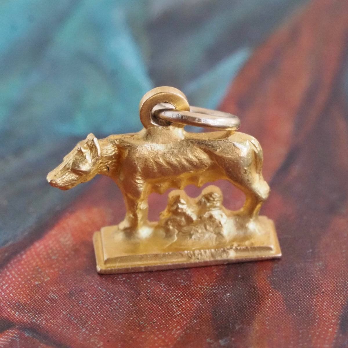 Vintage Italian 18k Gold Romulus and Remus Charm