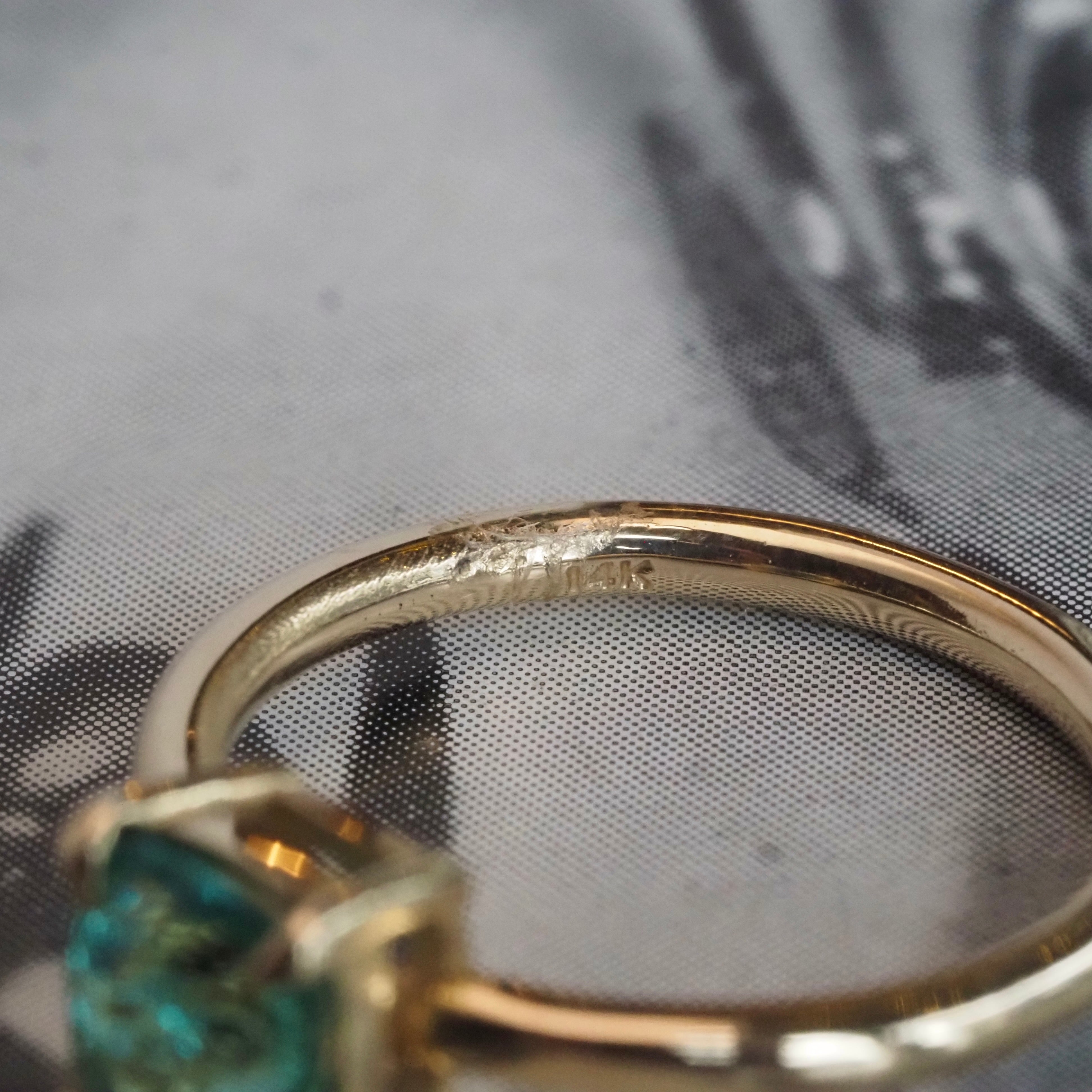 Minty Square Cushion Cut Emerald 14k Gold Solitaire Ring