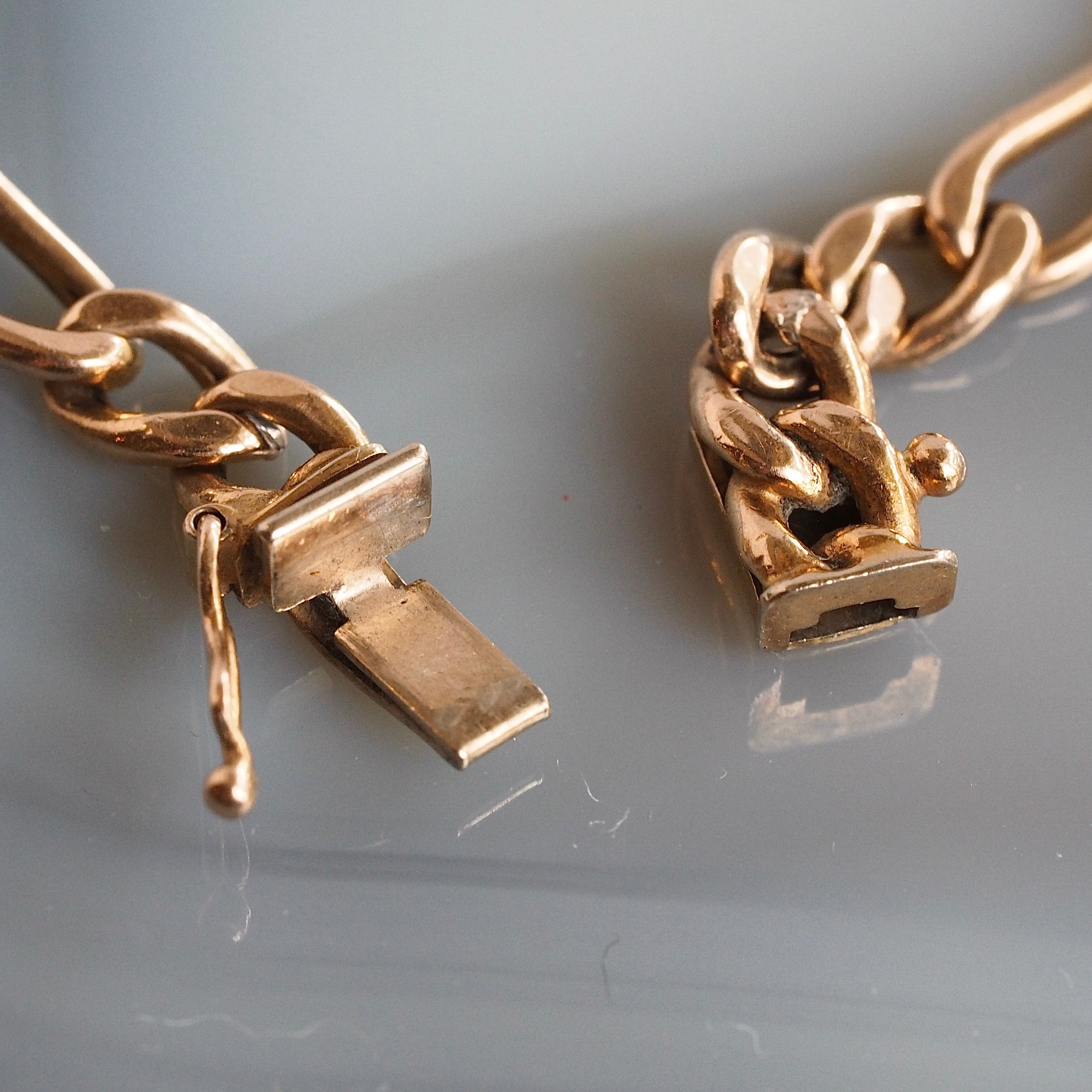 Vintage 14k Gold Italian Figaro 7.75" Bracelet