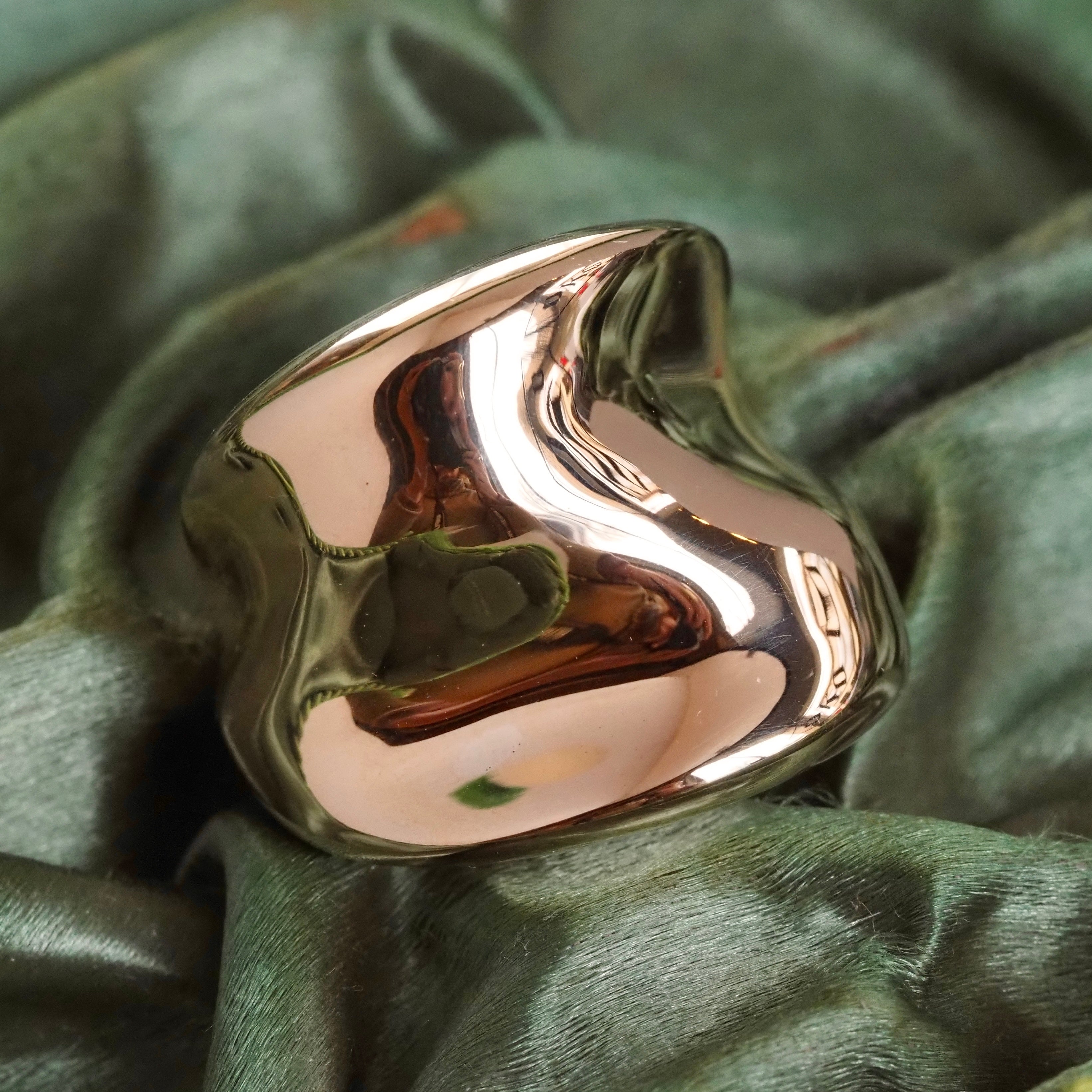 Vintage Melty 10k Gold Wide Ring