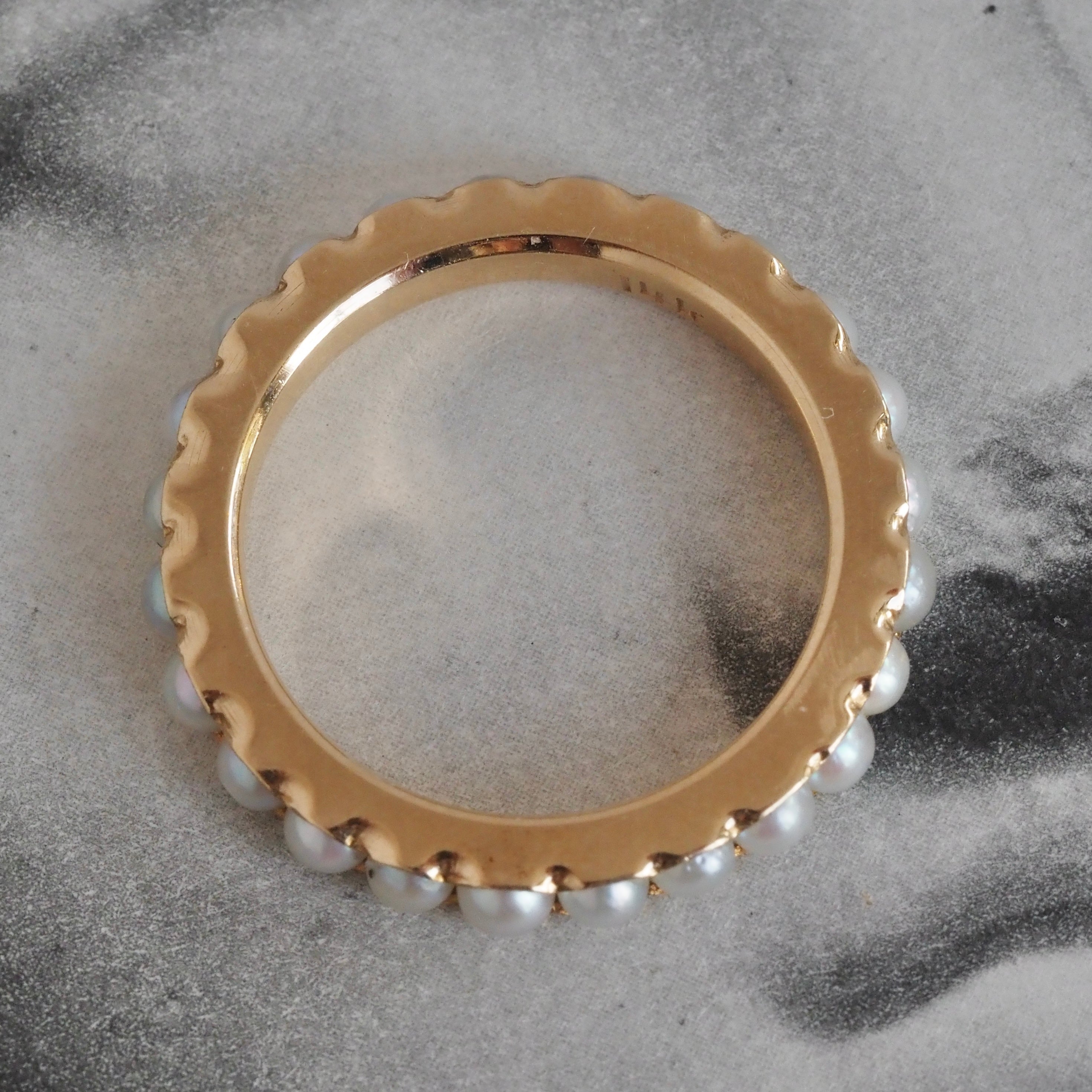 Pearl Eternity 14k Gold Ring