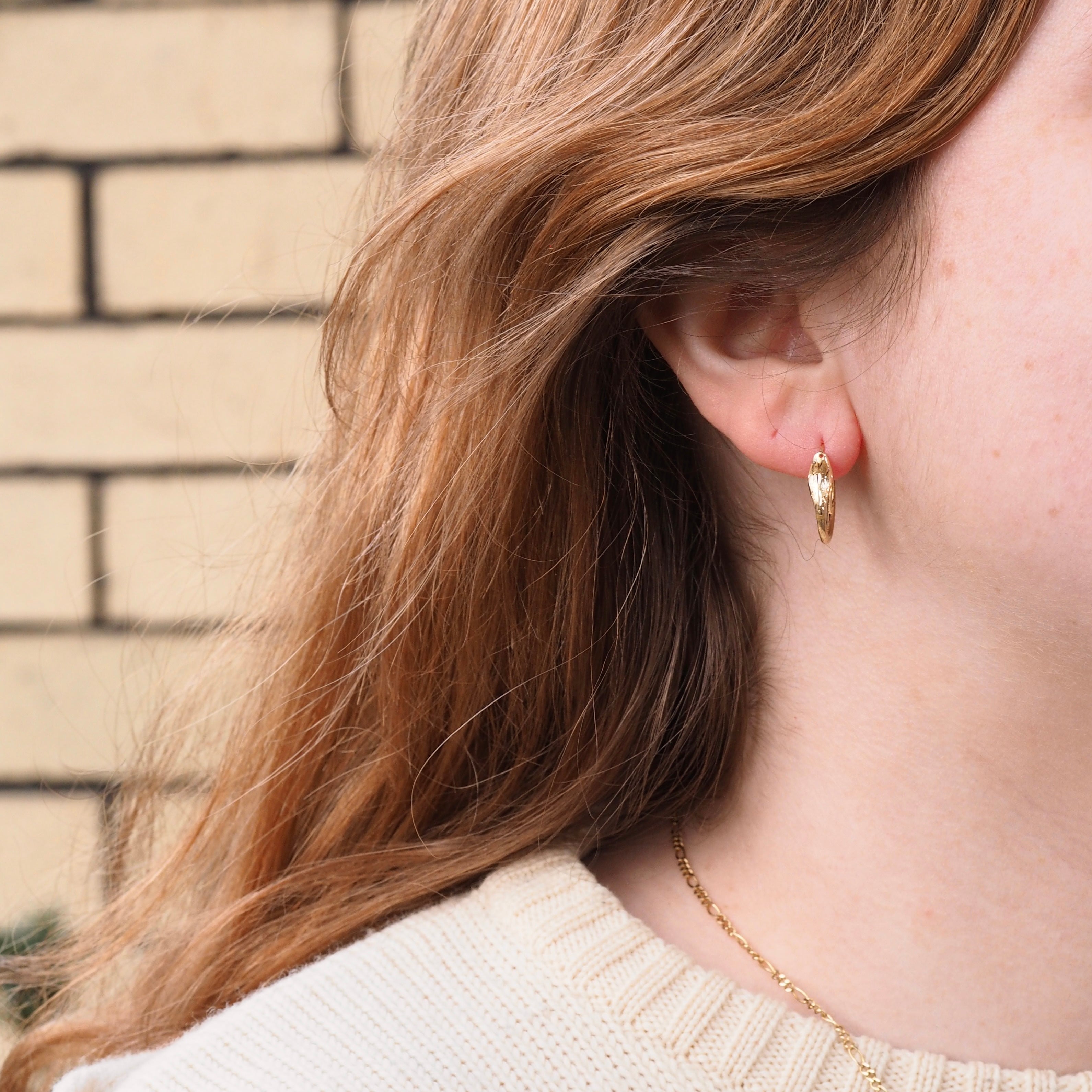 Vintage 14k Gold Ouroboros Hoops