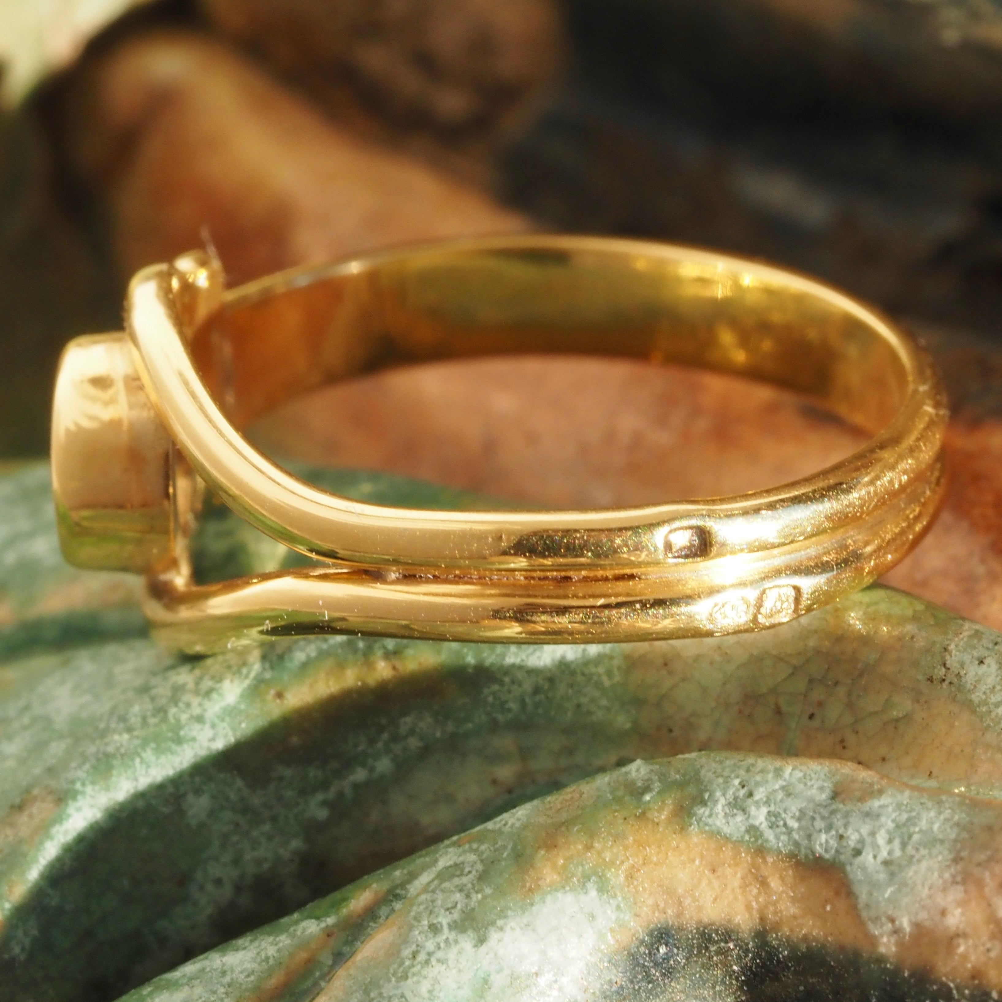 Vintage Portuguese Diamond Loop 19k Gold Ring