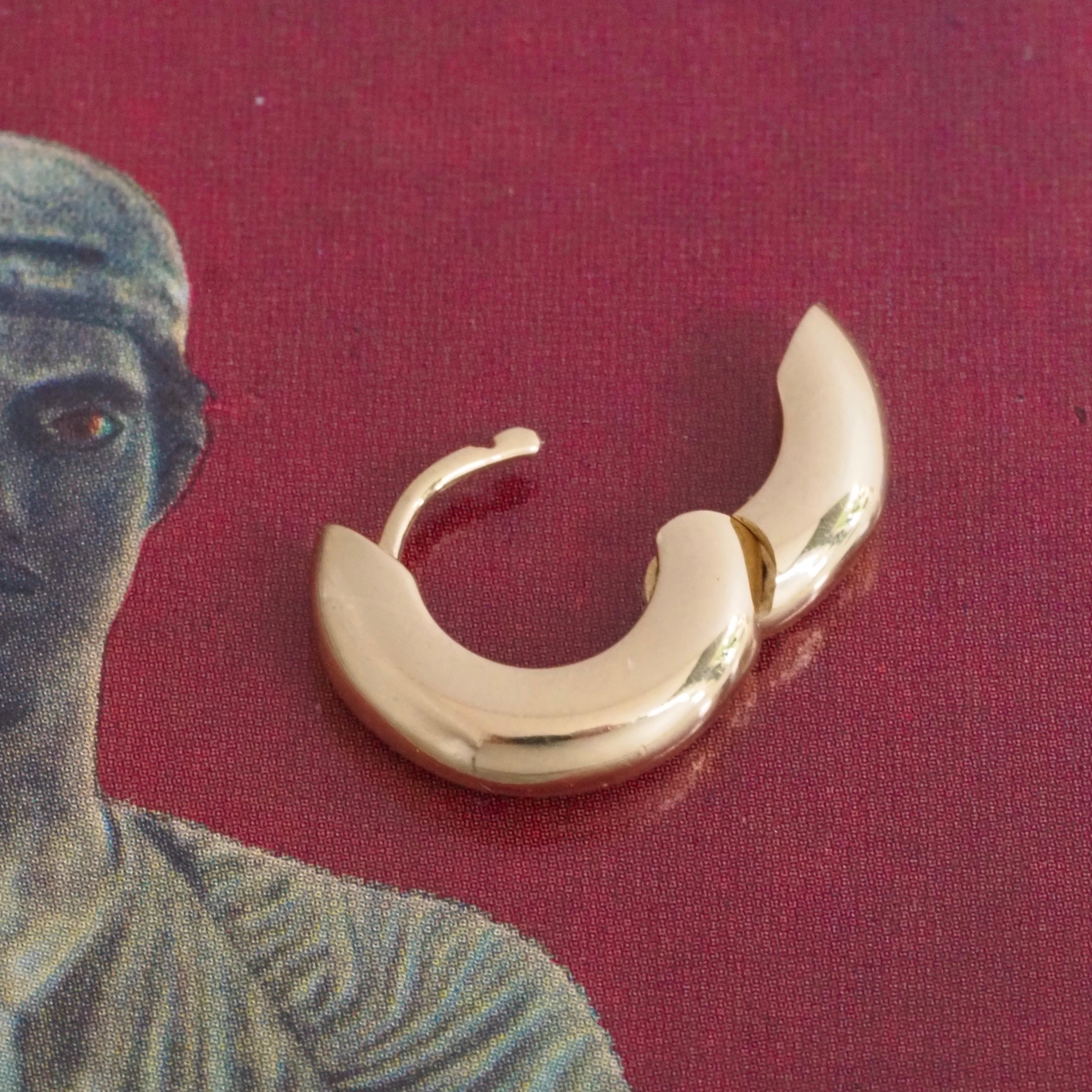 14K Gold Hinged Huggie Hoops