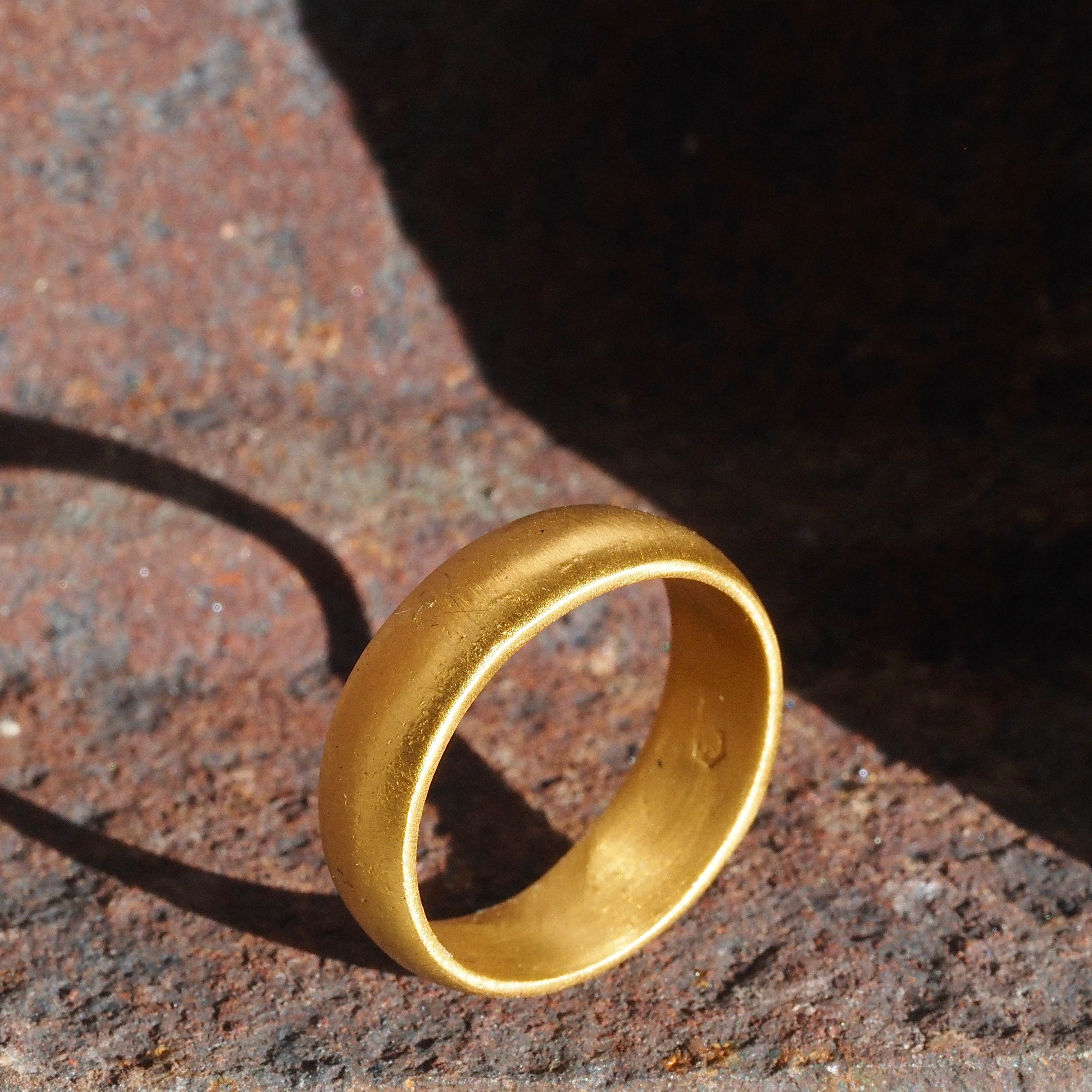 Vintage Brushed 24k Gold Band