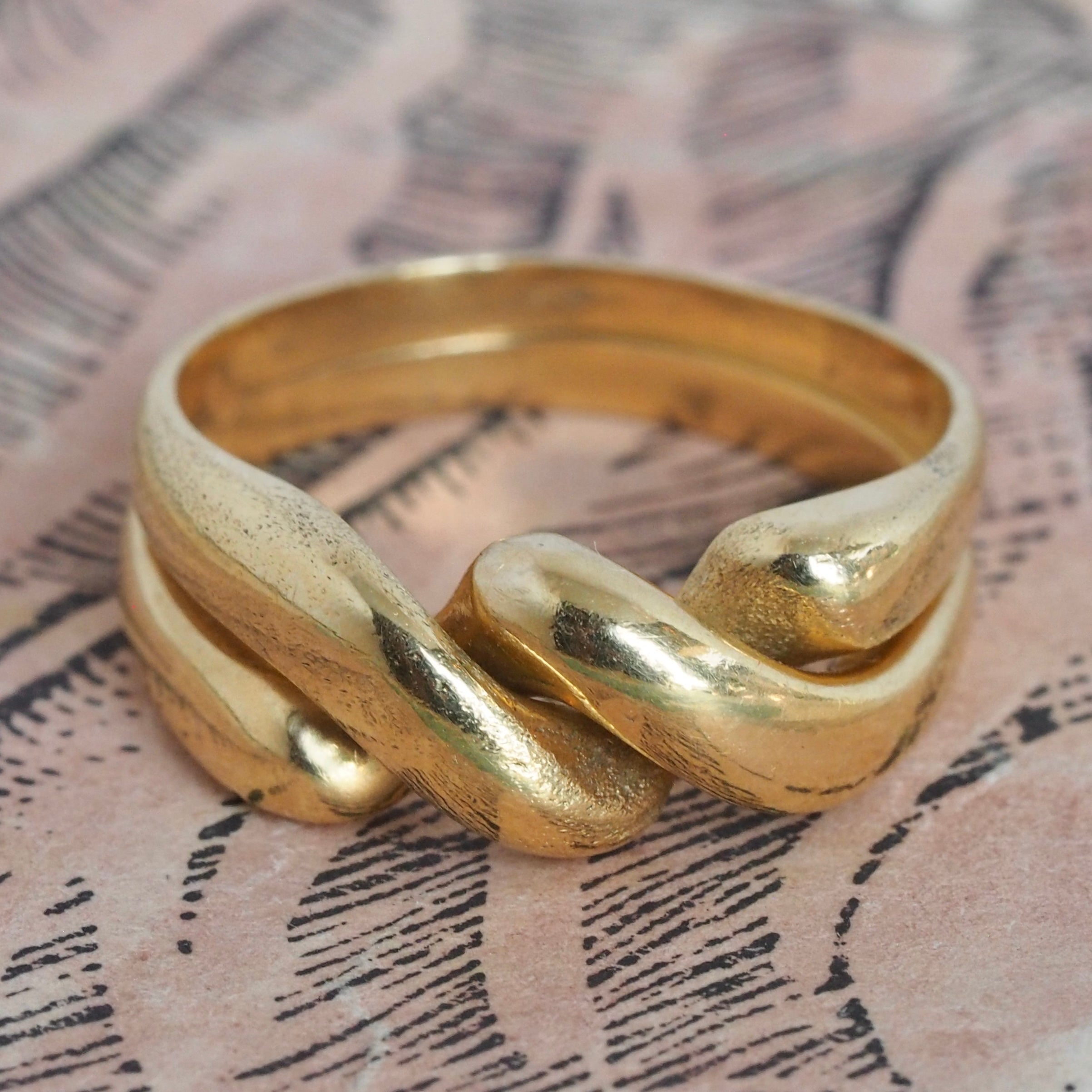 Vintage Portuguese 19k Gold Puzzle Ring