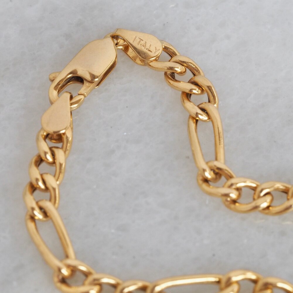 Vintage Italian 10k Gold Figaro Chain