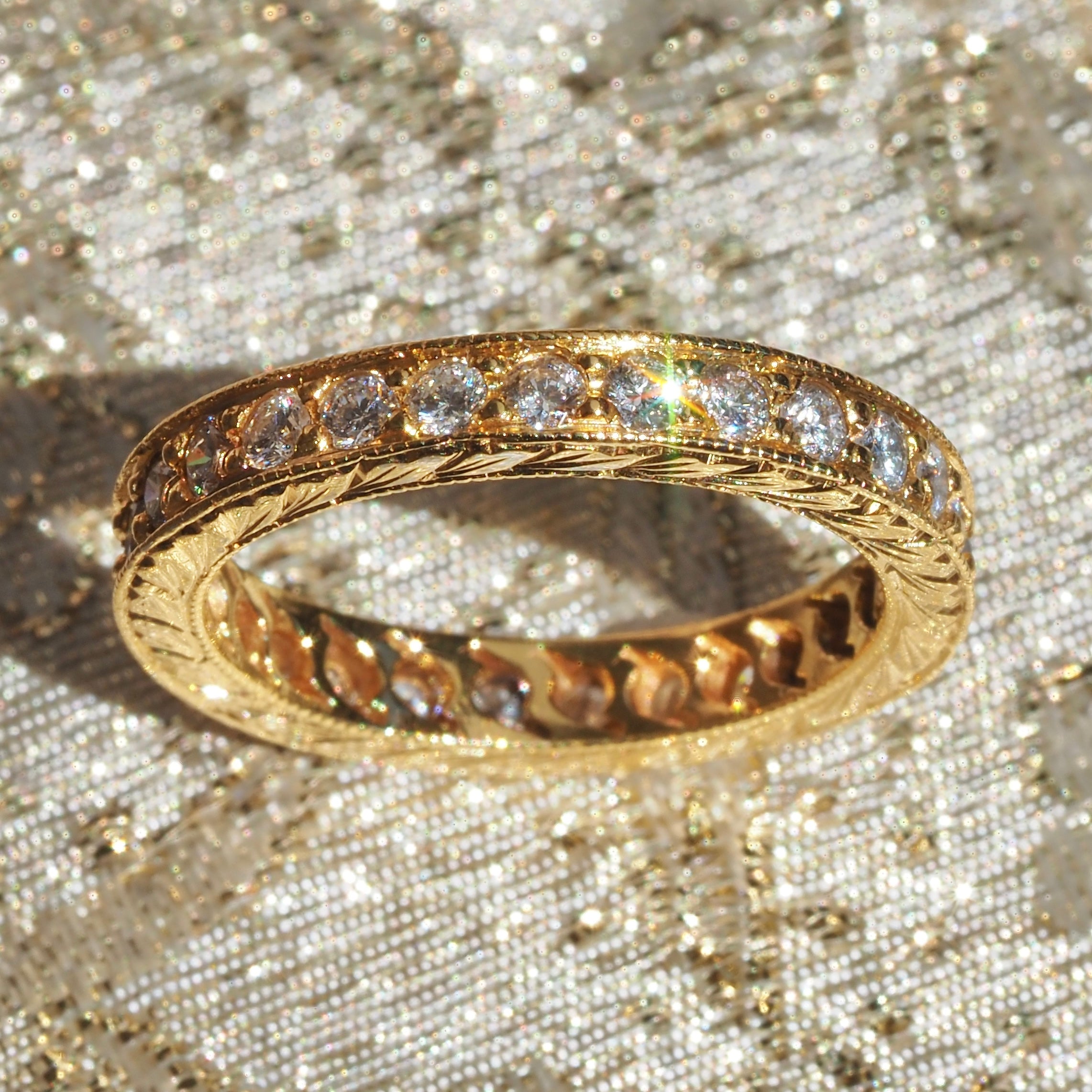 Vintage Diamond Eternity 14k Gold Band