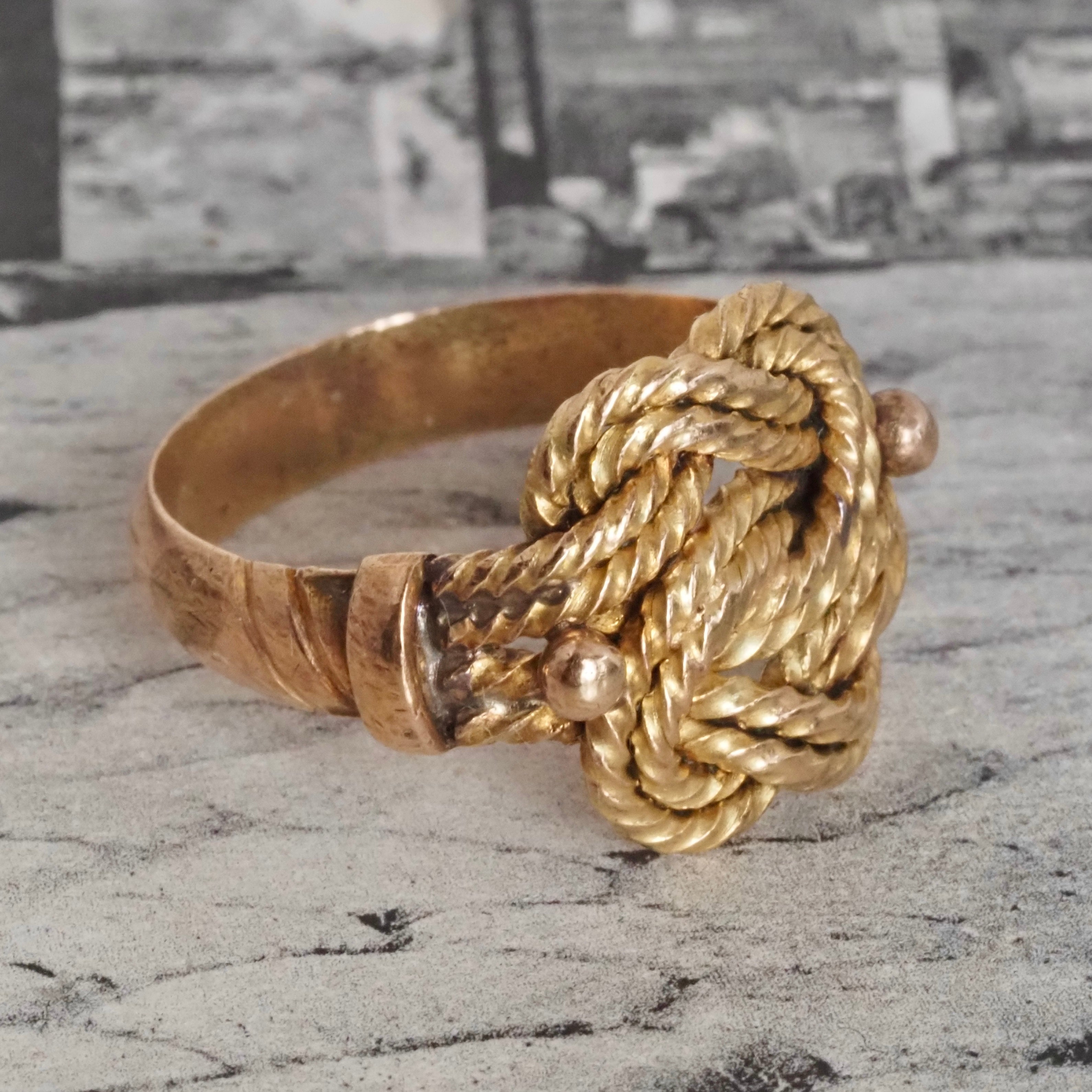 Vintage Rope 14k Gold Knot Ring