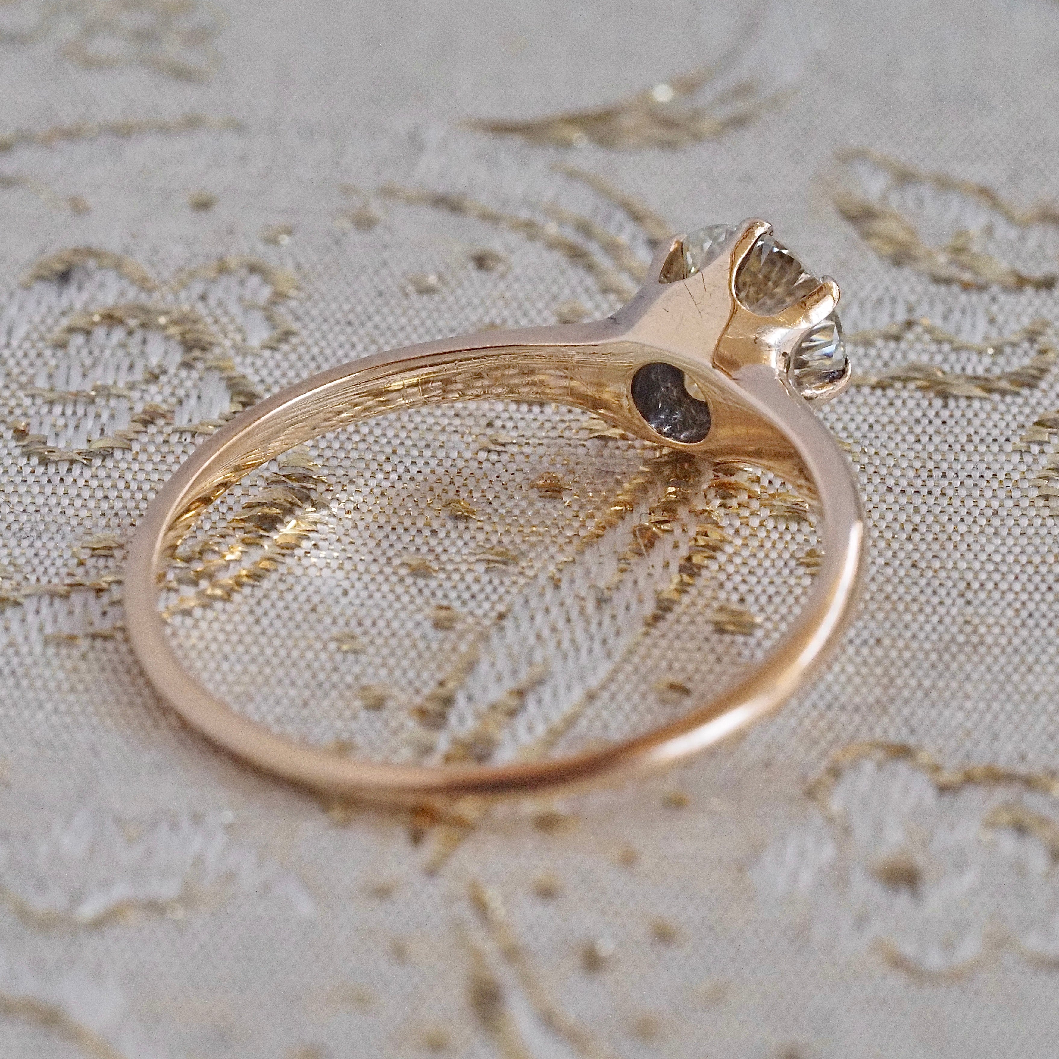 Vintage Old European Cut Diamond 14k Gold Engagement Ring