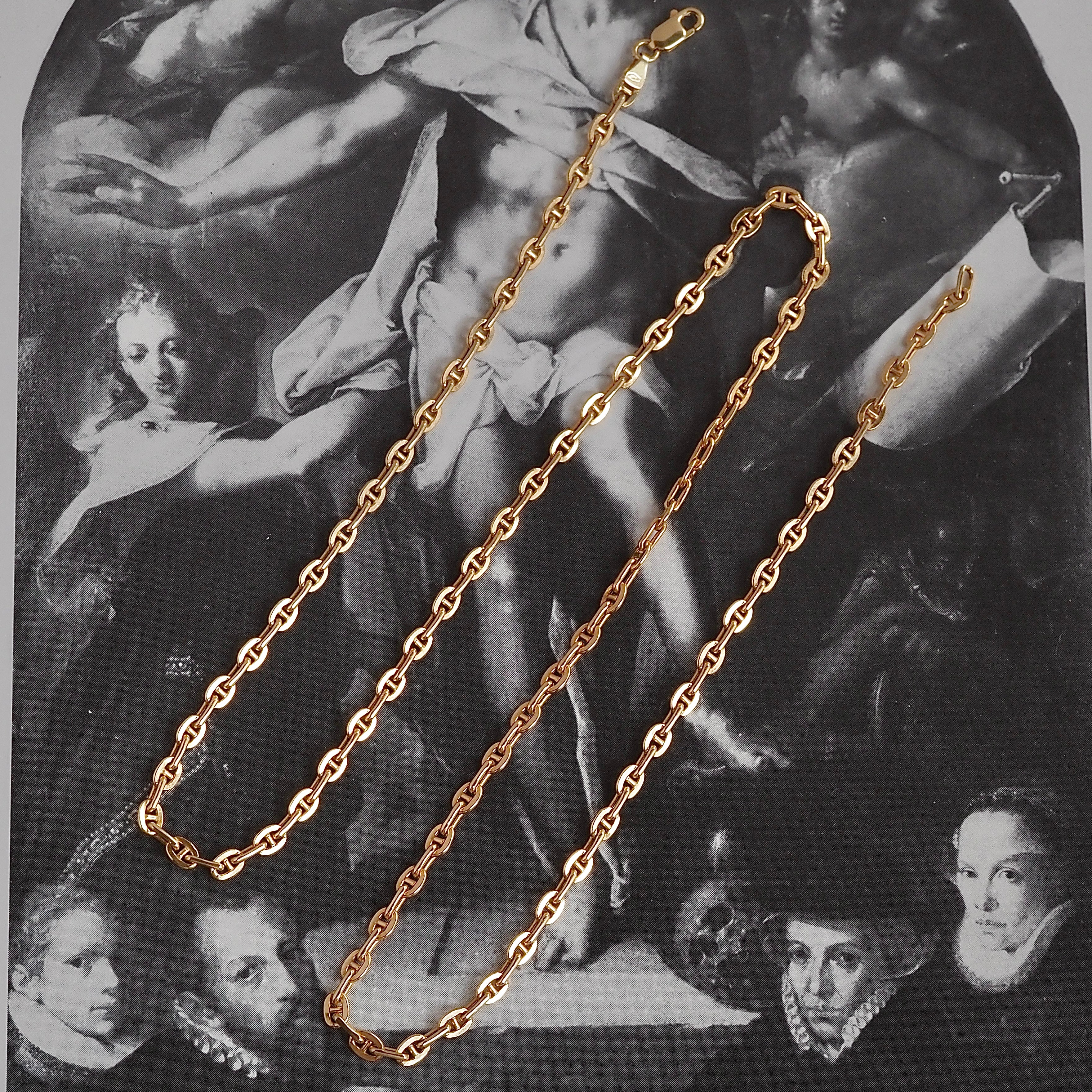 Vintage Mariner Link 14k Gold Chain Necklace