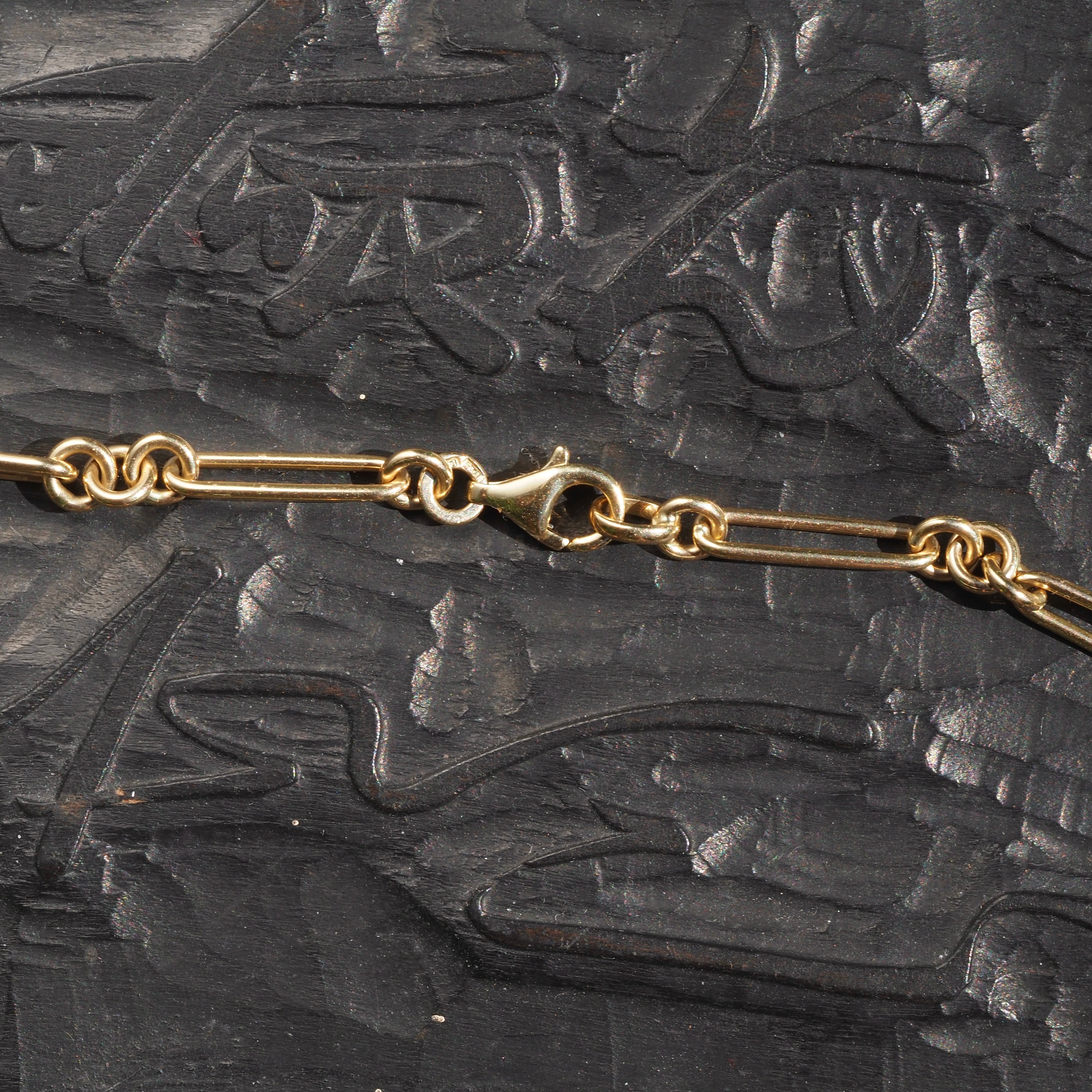 Italian Trombone Link 14k Gold Chain Necklace