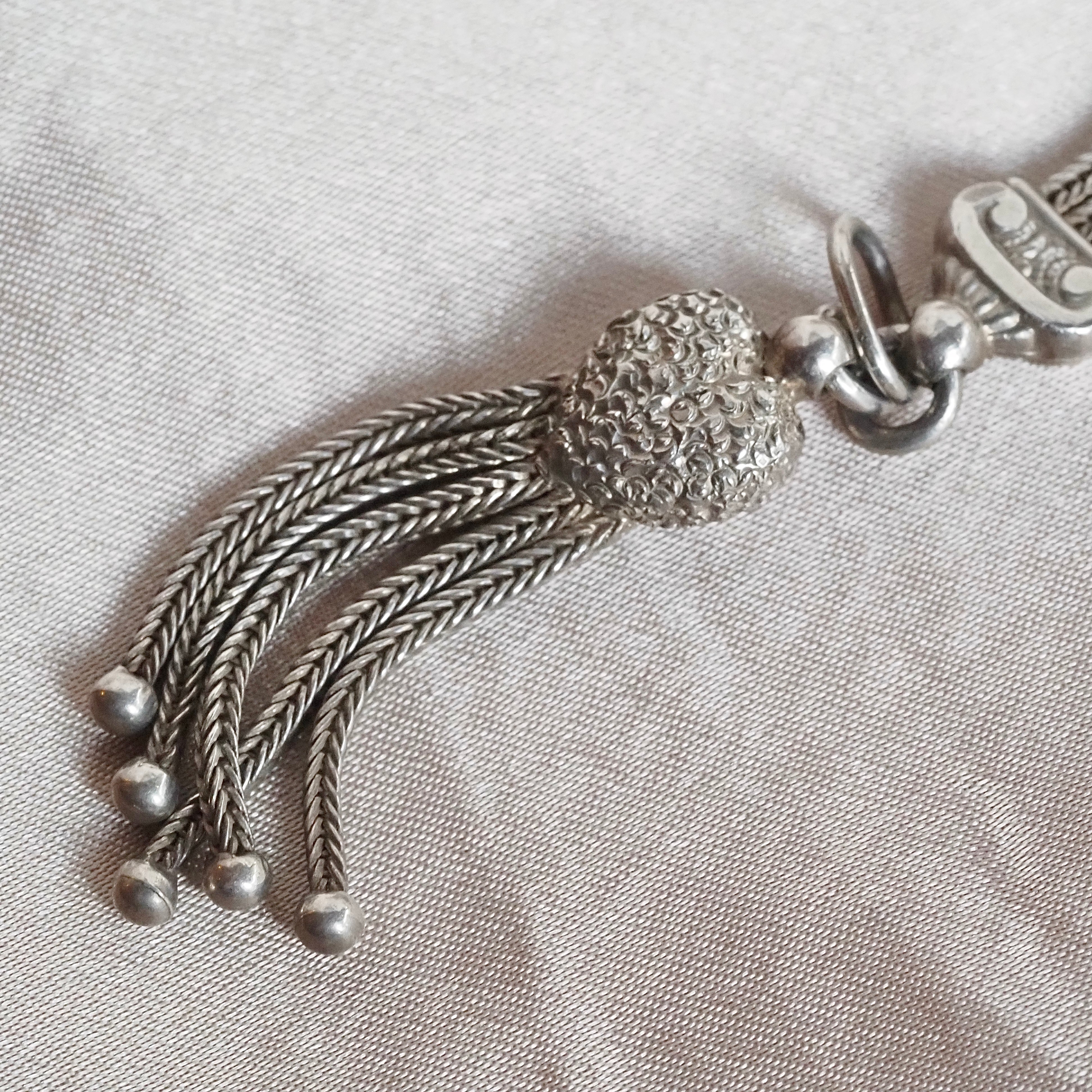 Antique Victorian Sterling Silver Tassel Bracelet