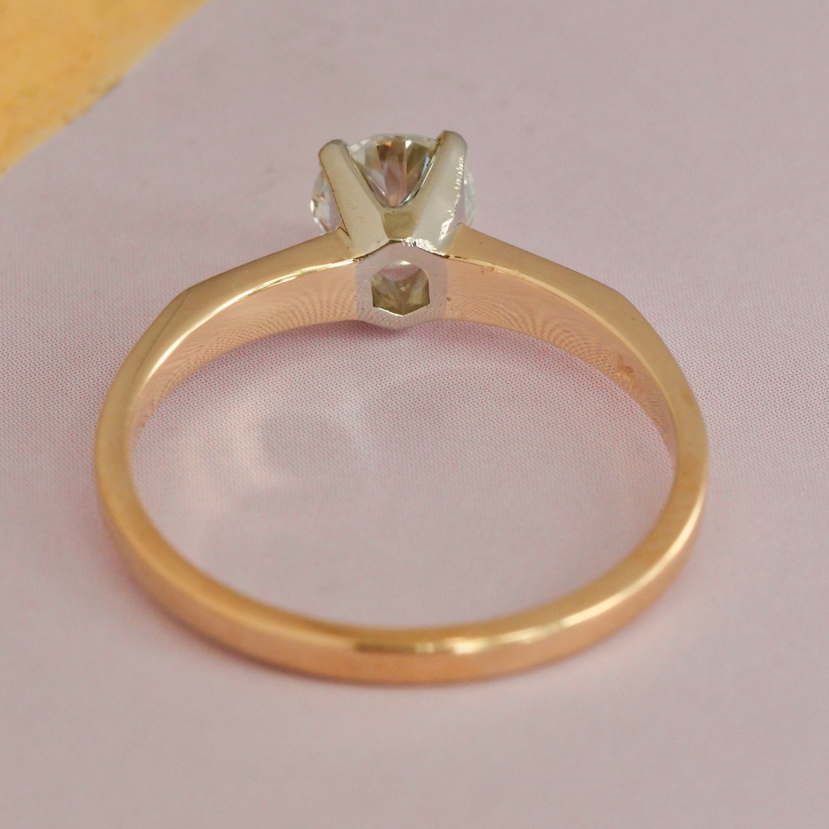 Vintage 14k Gold Transitional Cut Diamond Solitaire
