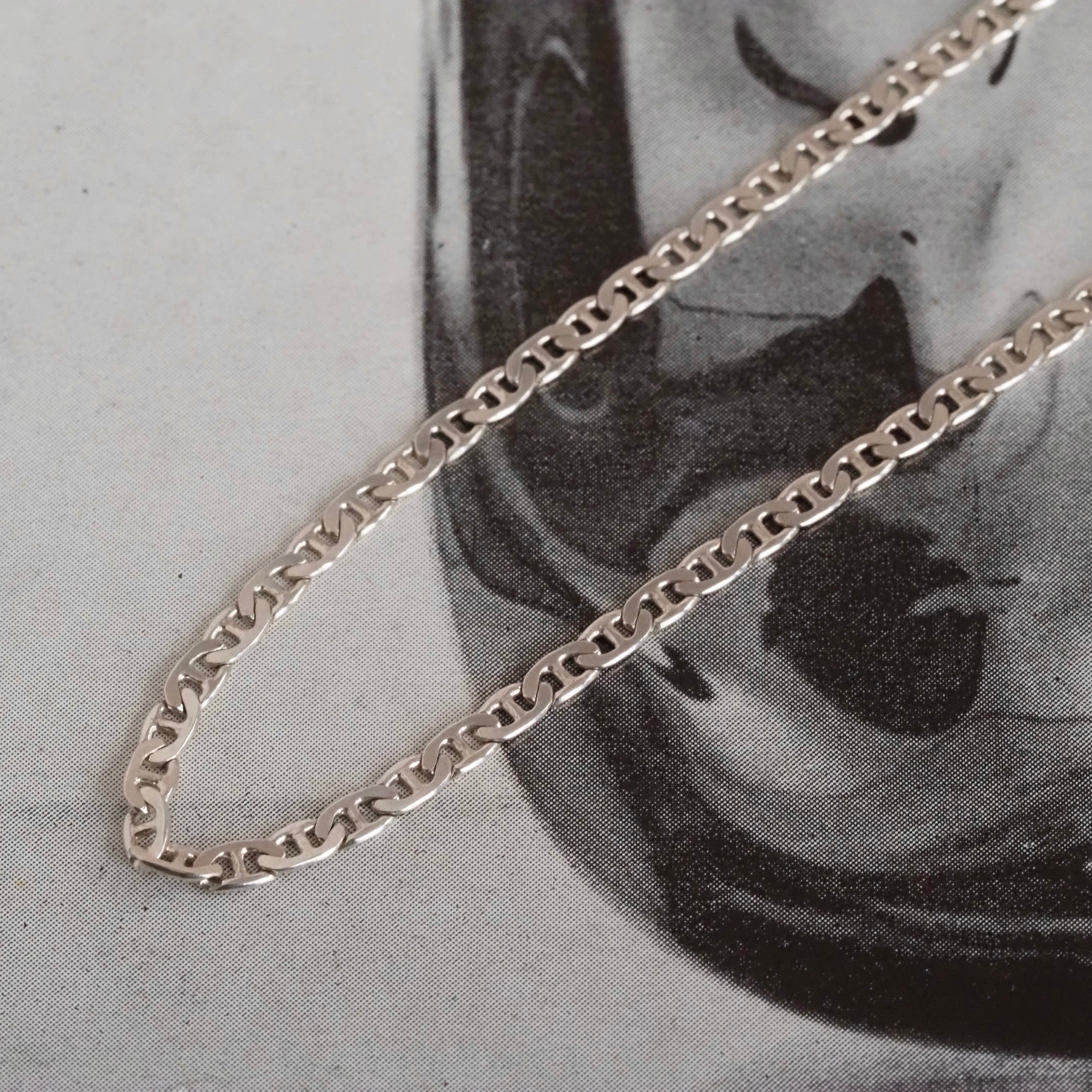 Vintage Italian Sterling Silver Mariner Chain Necklace