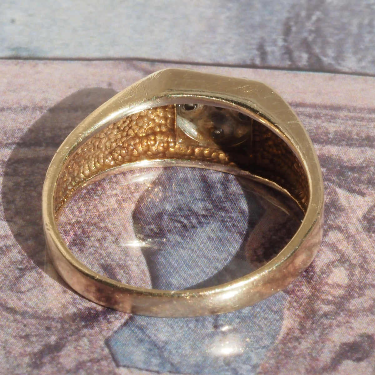 Vintage Floral Domed Diamond 10k Gold Ring
