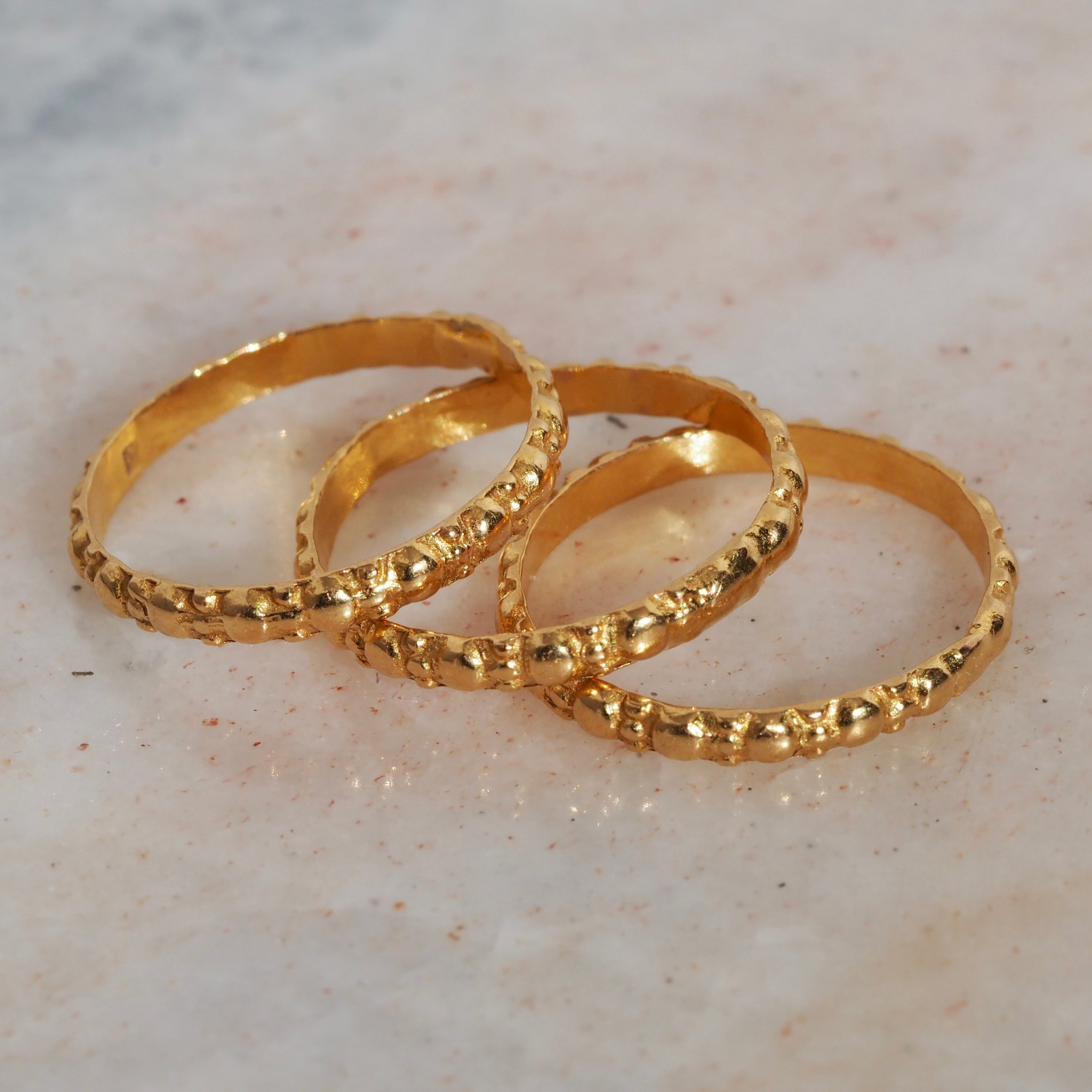 Vintage 21k Gold Set of Three Stacking Bands