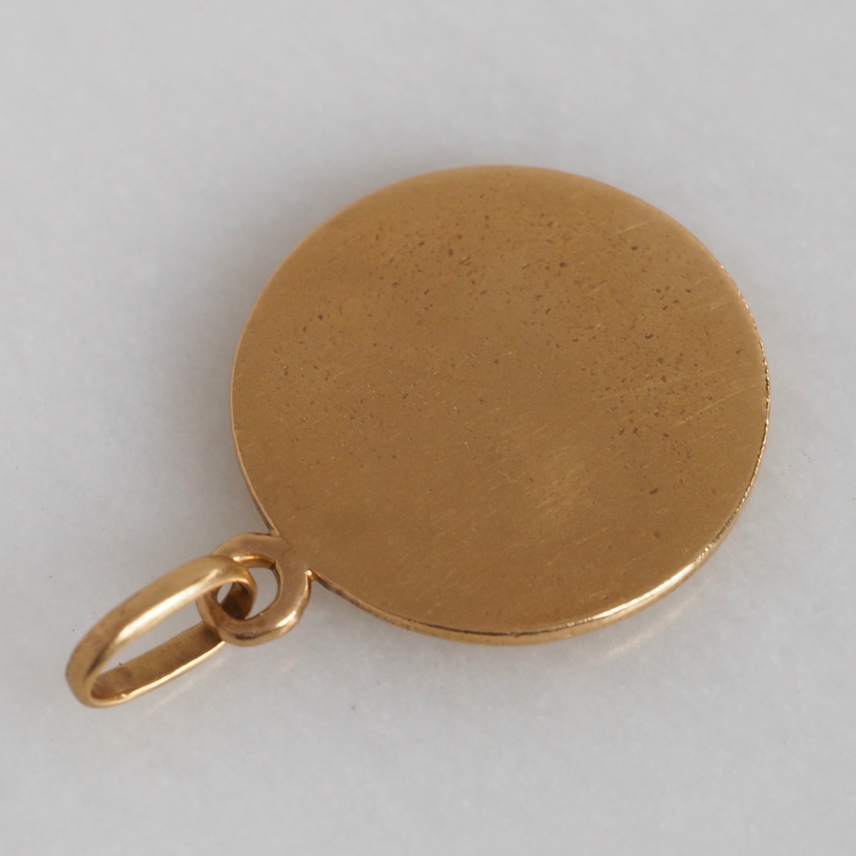 Antique Portuguese 19k Gold Mary on Crescent Moon Pendant