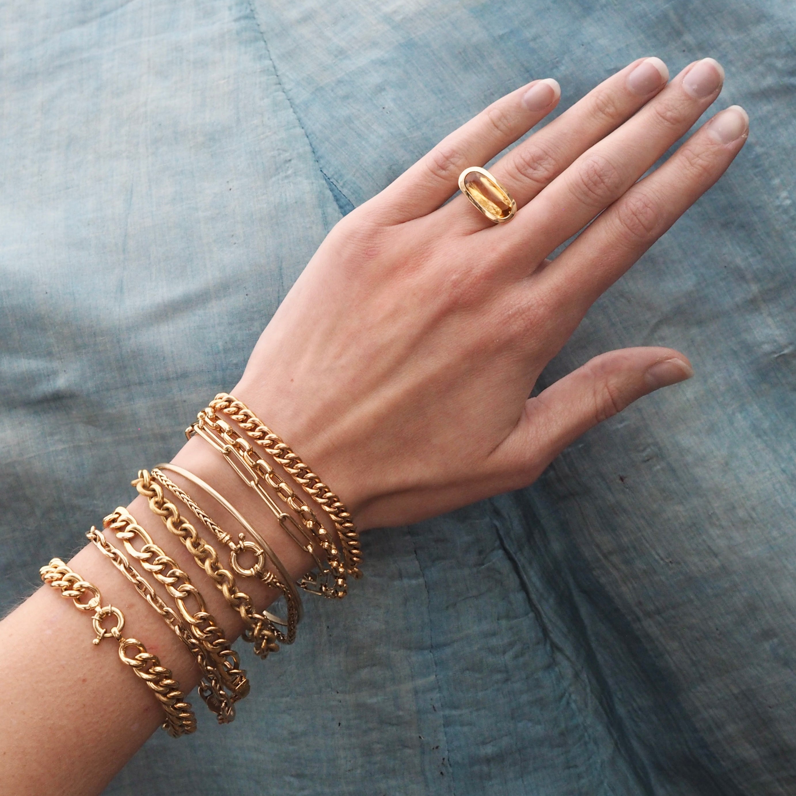Vintage Italian 14k Gold Paperclip Chain Bracelet