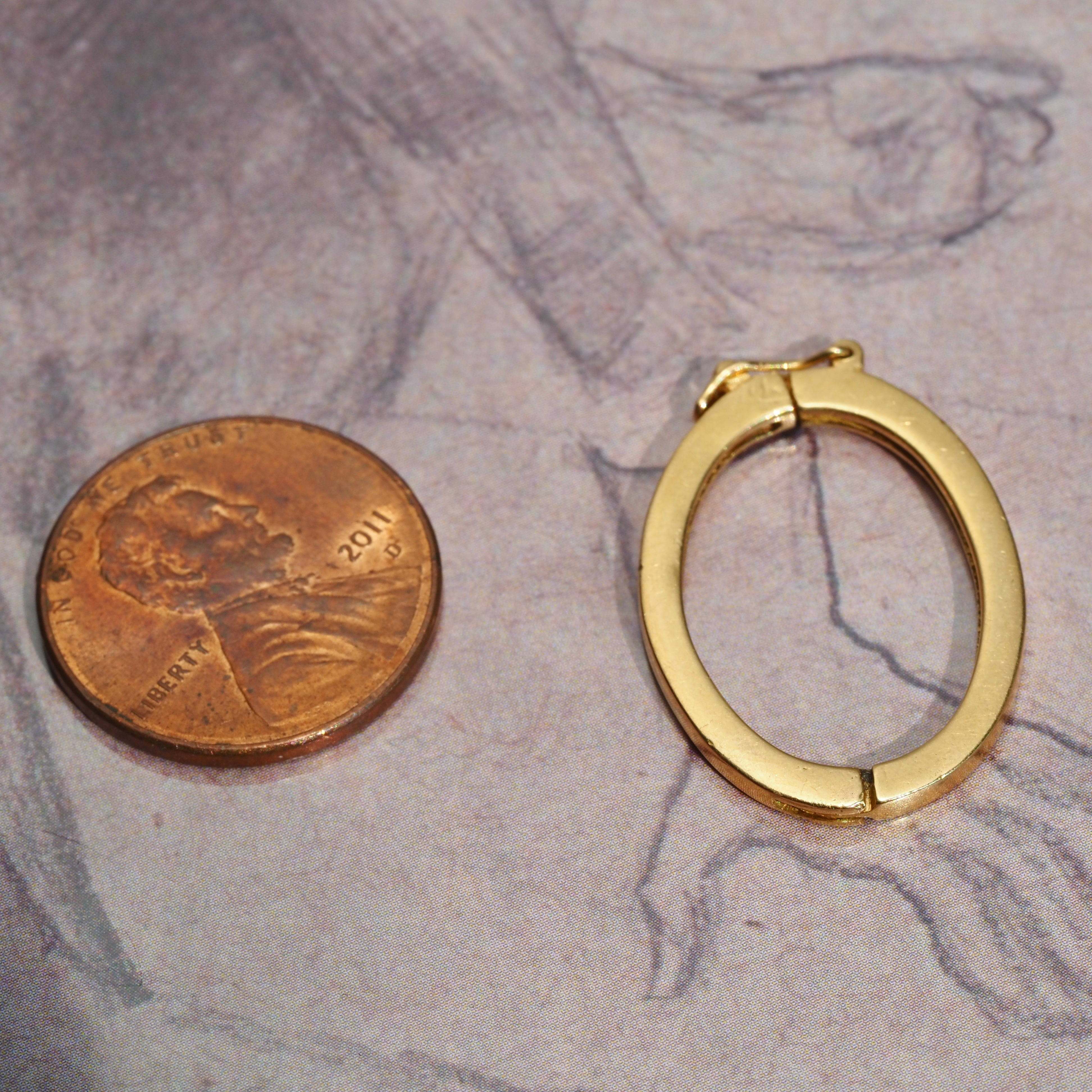 Vintage Portuguese 19k Gold Hinged Charm Holder