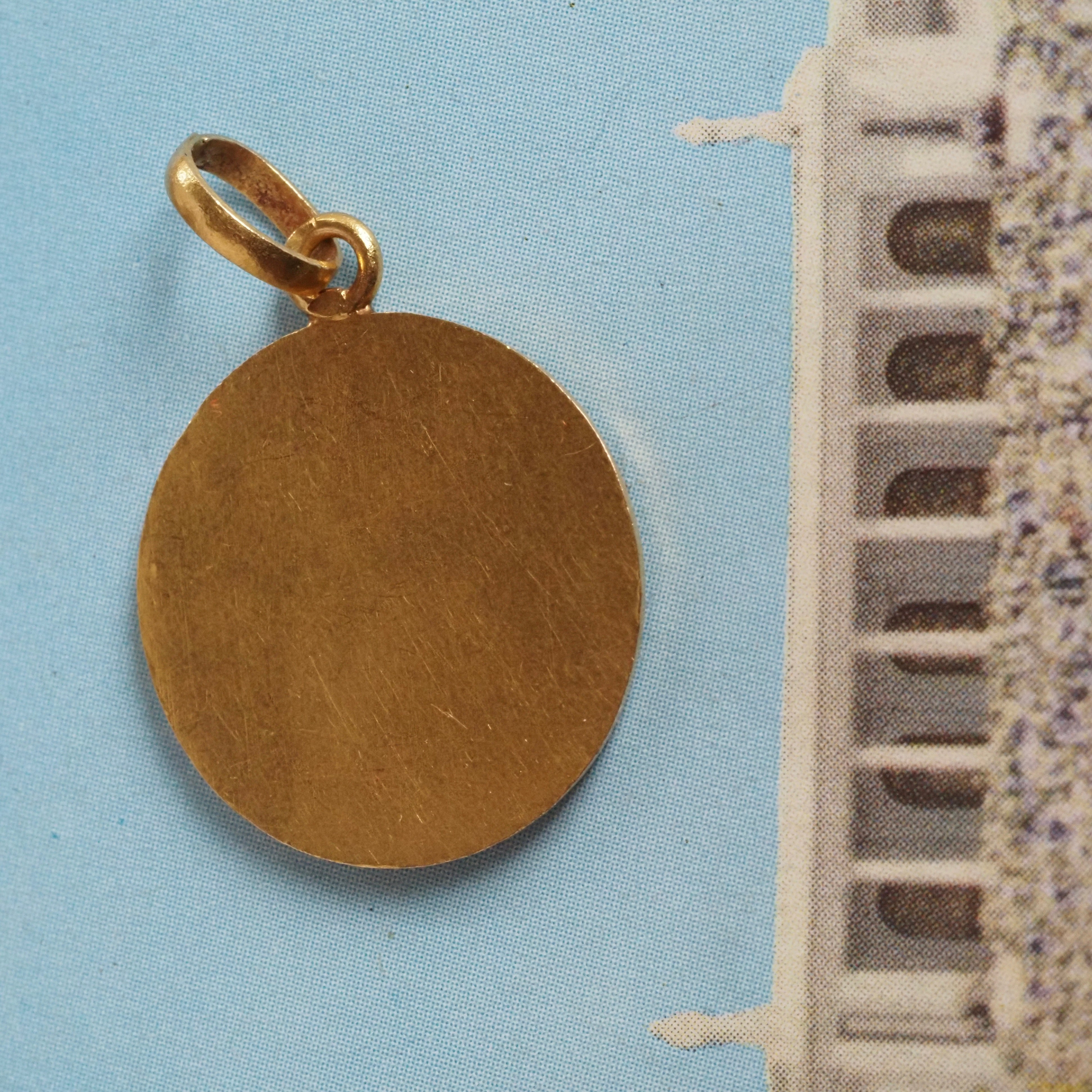 Portuguese 19k Gold Saint Christopher Pendant