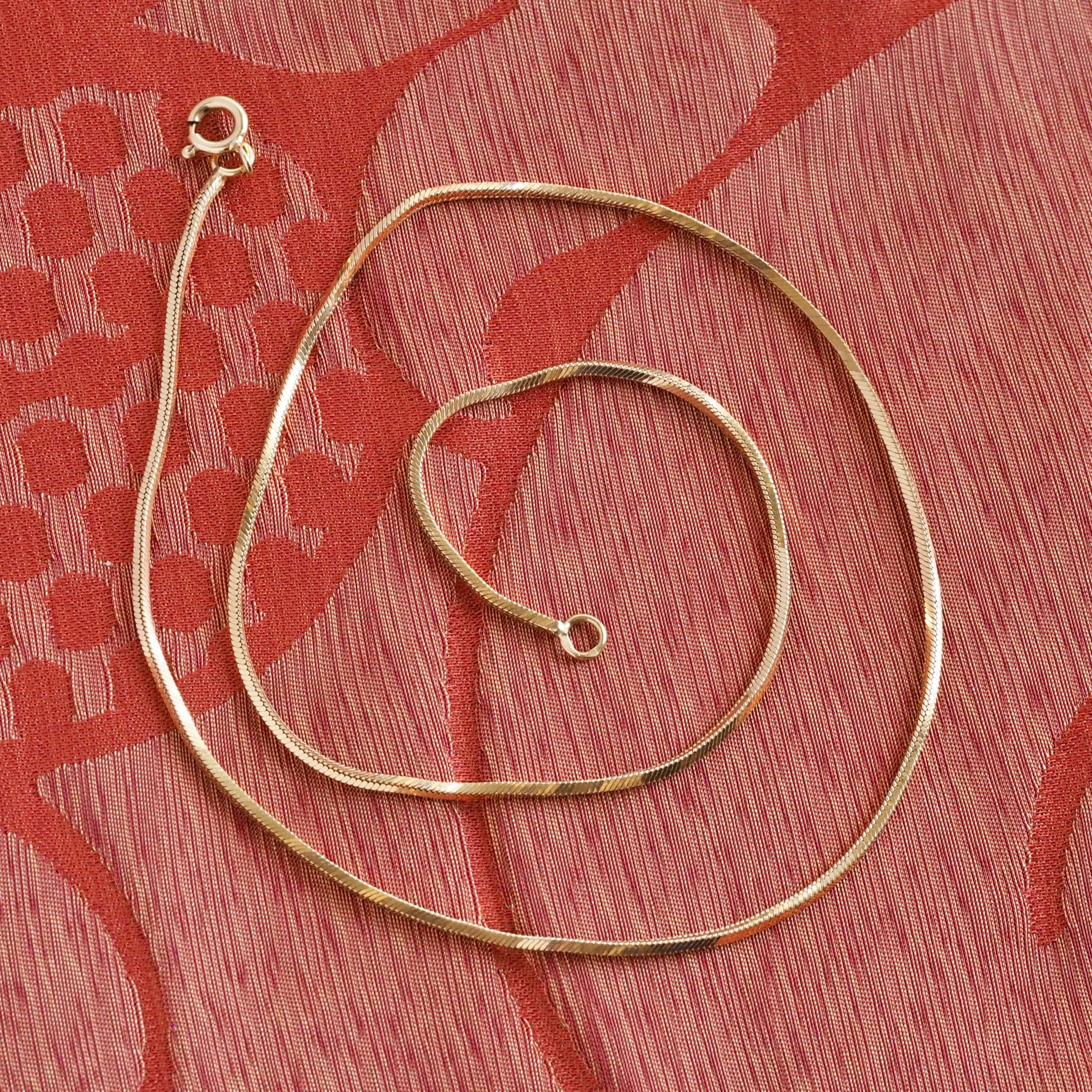 Vintage Portuguese 19k Gold Squared Snake Chain