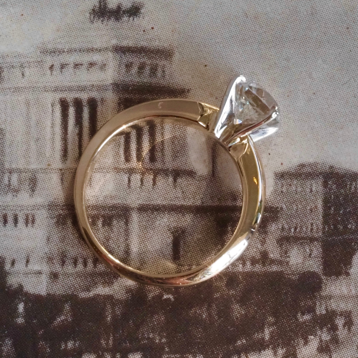 Antique 1.19ct Old European Cut Diamond 14k Gold Solitaire Engagement Ring