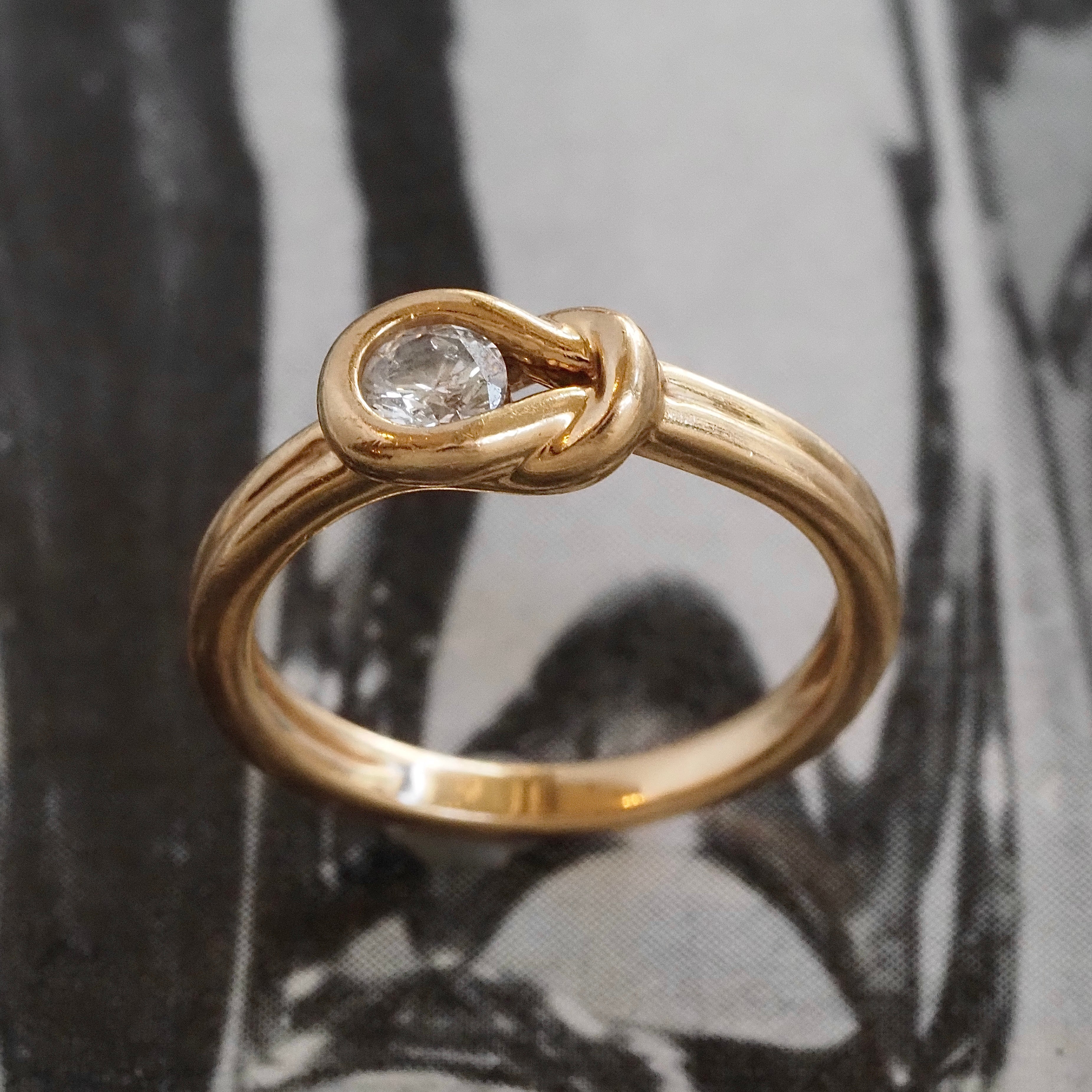 14k Gold Diamond Knot Band