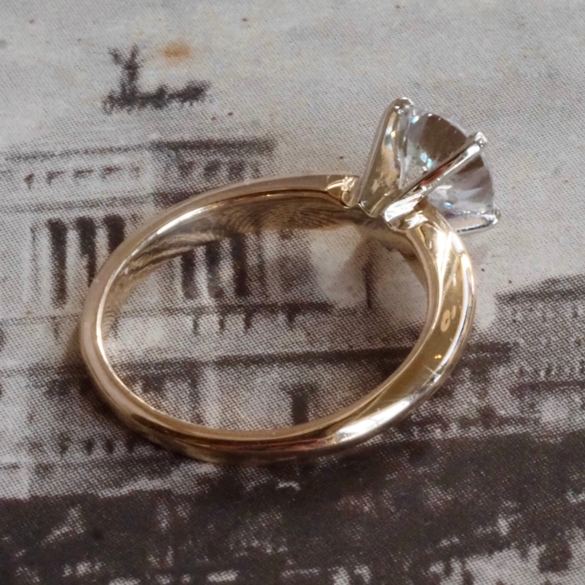 Antique 1.19ct Old European Cut Diamond 14k Gold Solitaire Engagement Ring