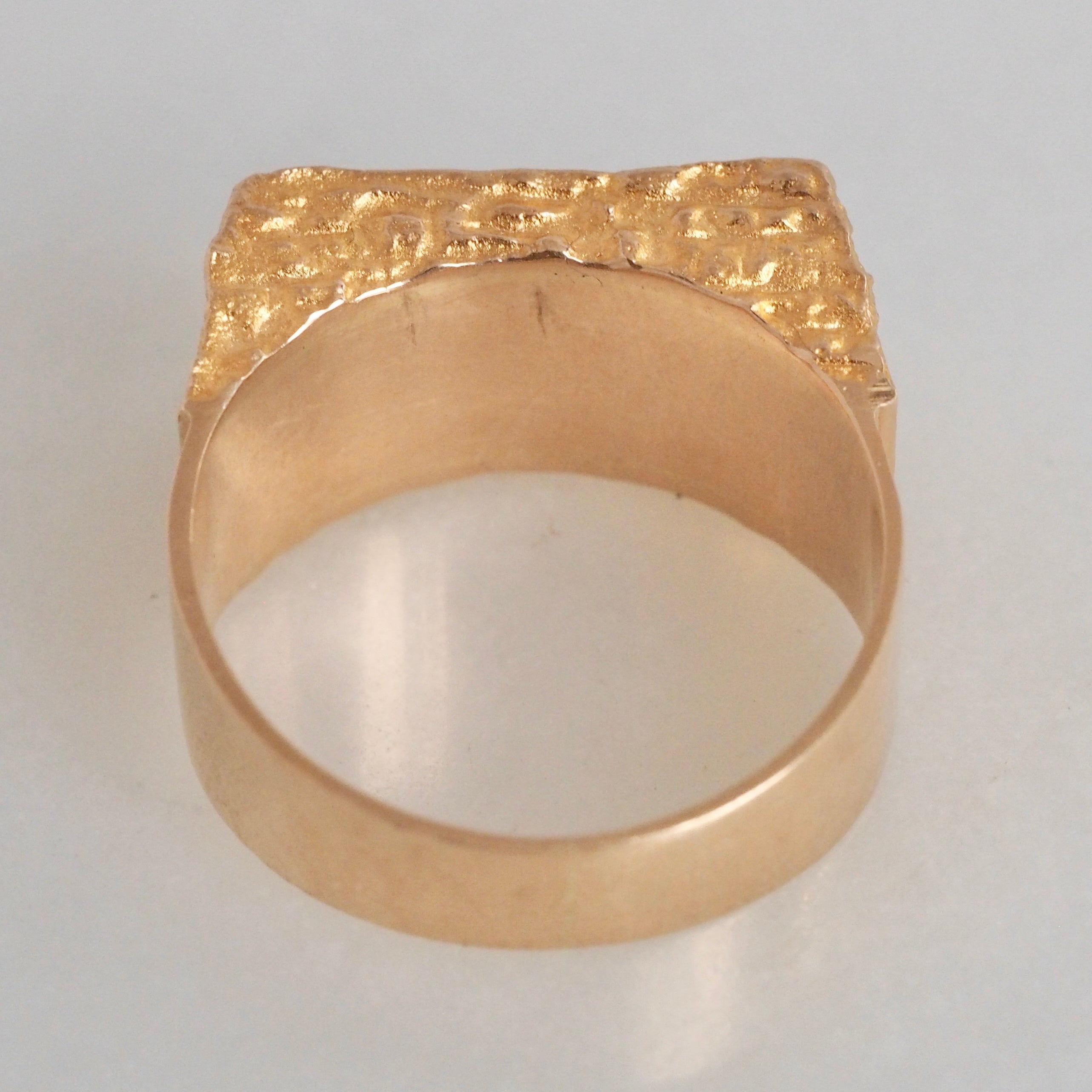 Vintage Modernist Pyrite and 14k Gold Ring by Björn Weckström for Lapponia