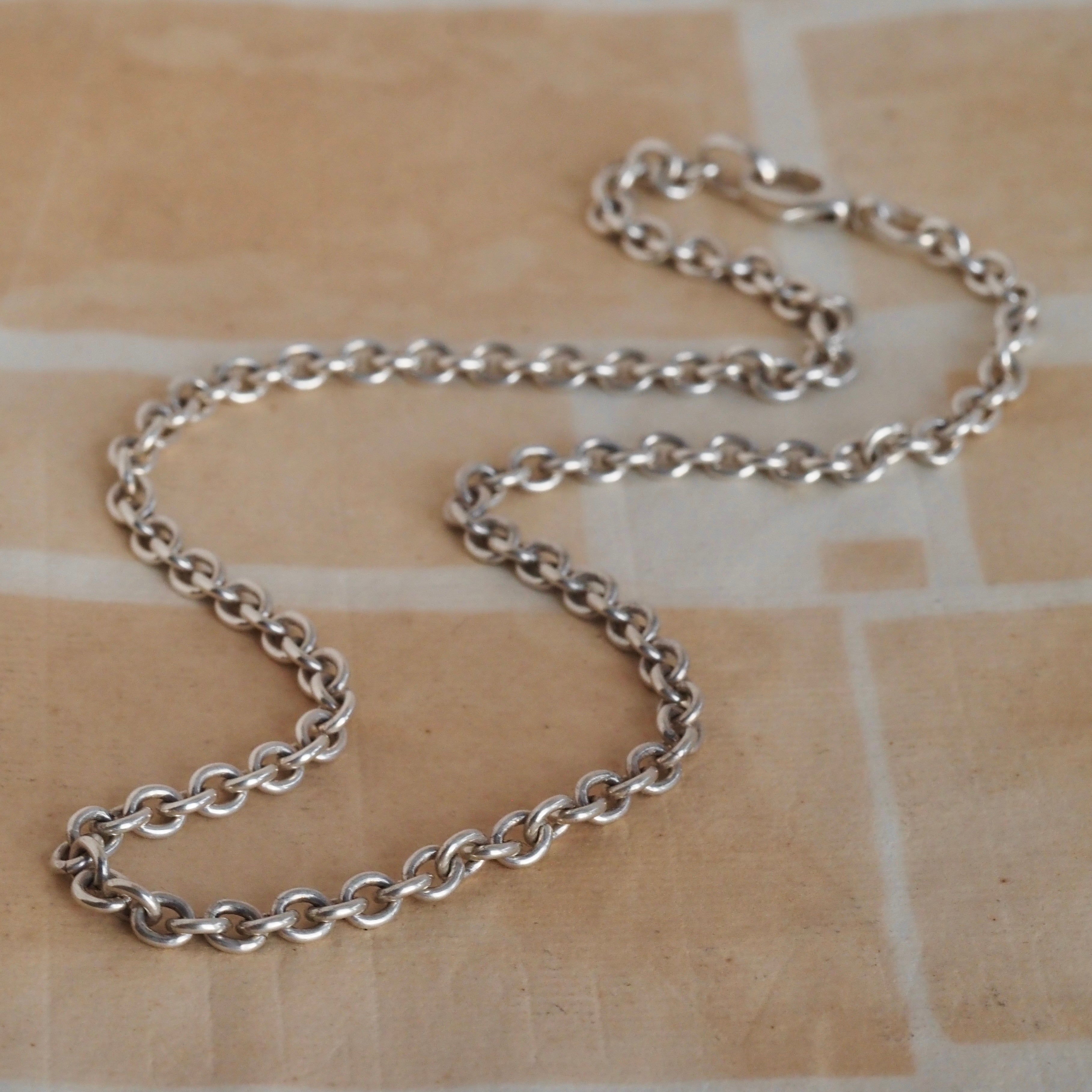 Vintage Gucci Sterling Silver Rolo Chain Necklace