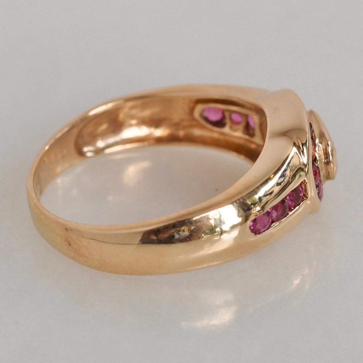 Vintage 14k Gold Channel Set Natural Ruby Ring