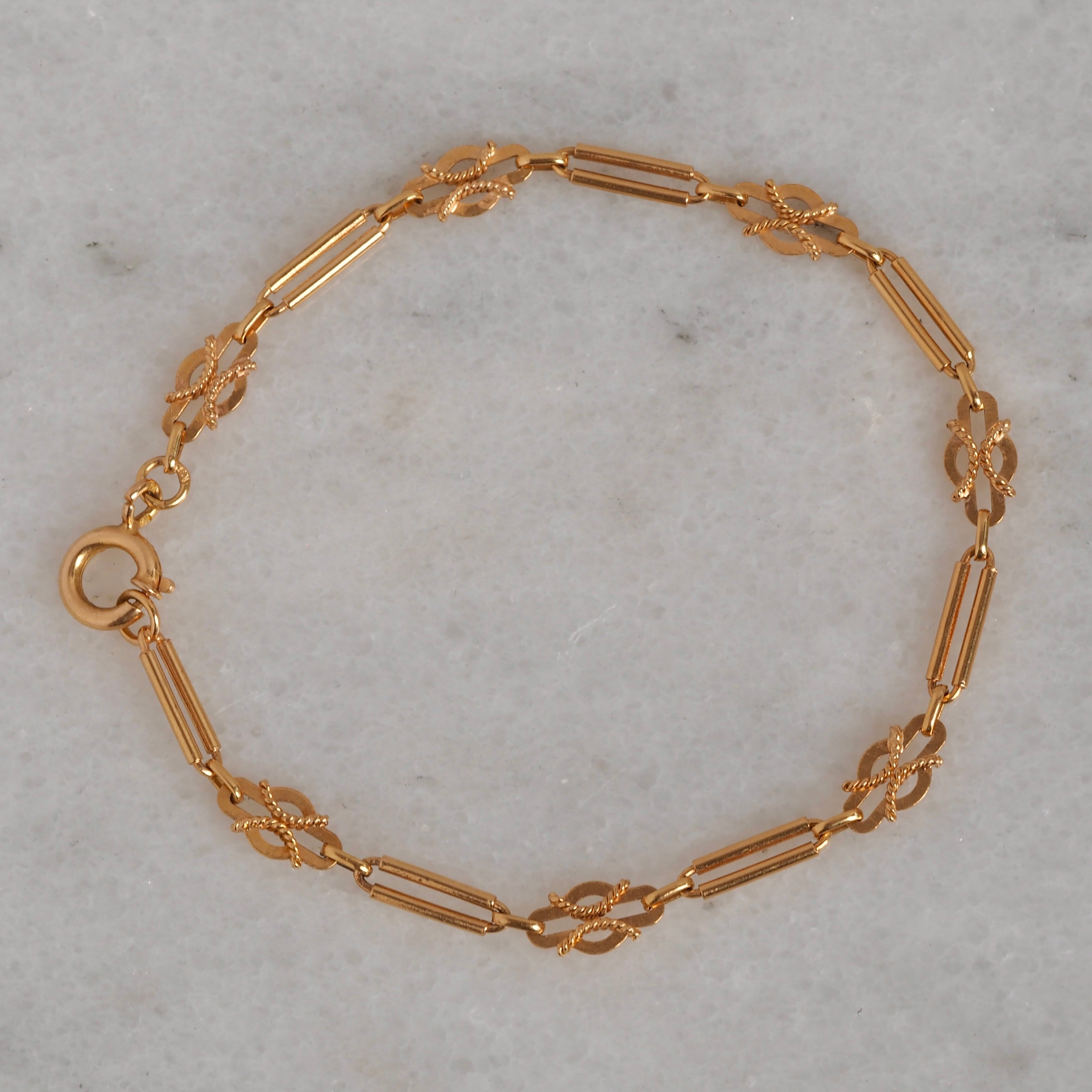 Vintage Portuguese 19k Gold Ornate Chain Bracelet