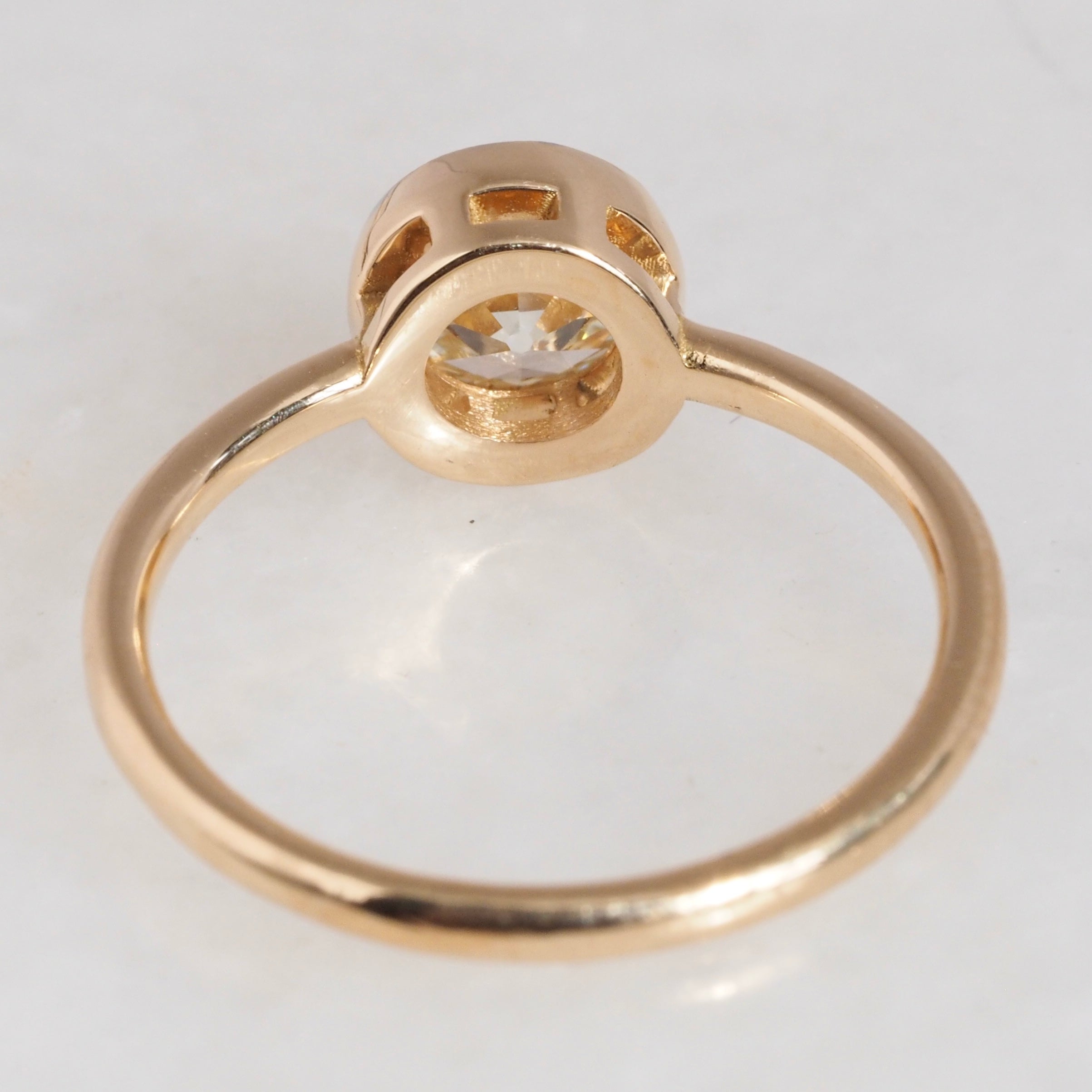 18k Gold Old European Cut Diamond Engagement Ring