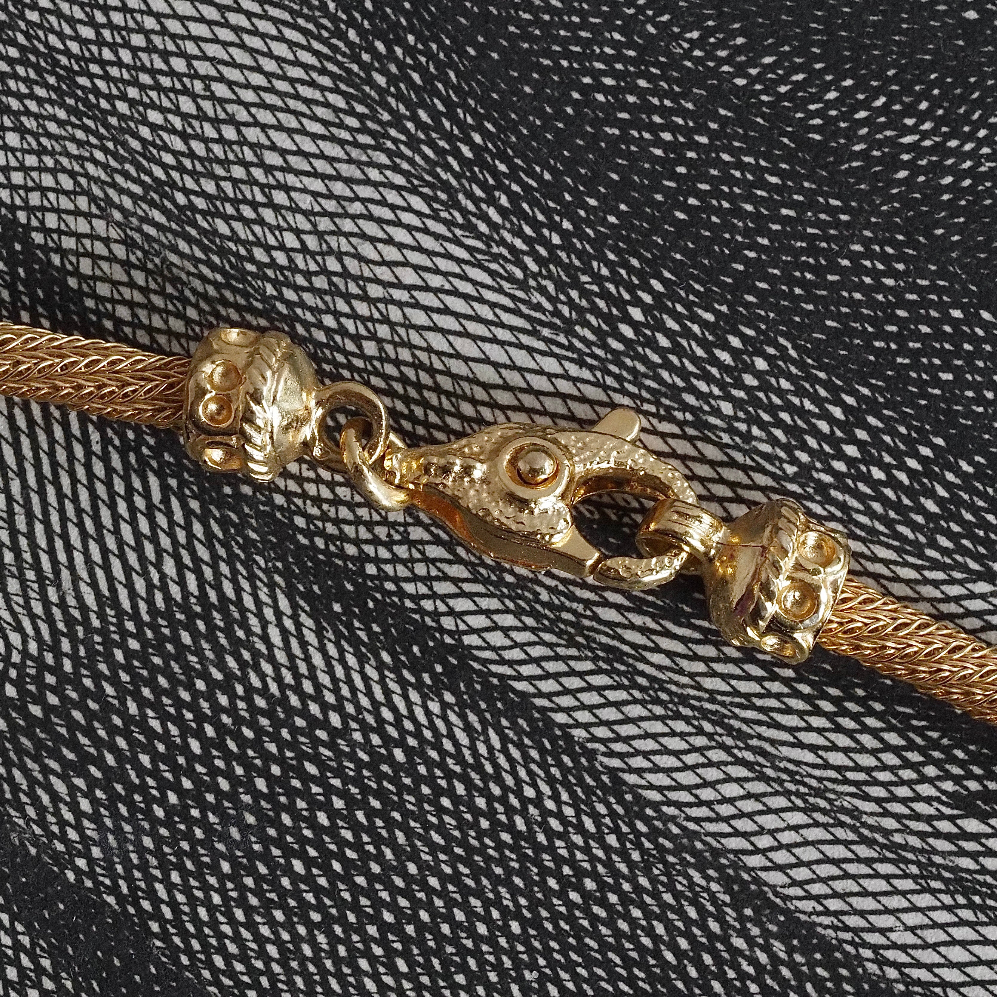 Vintage Italian Medusa 14k Gold Ancient Style Necklace