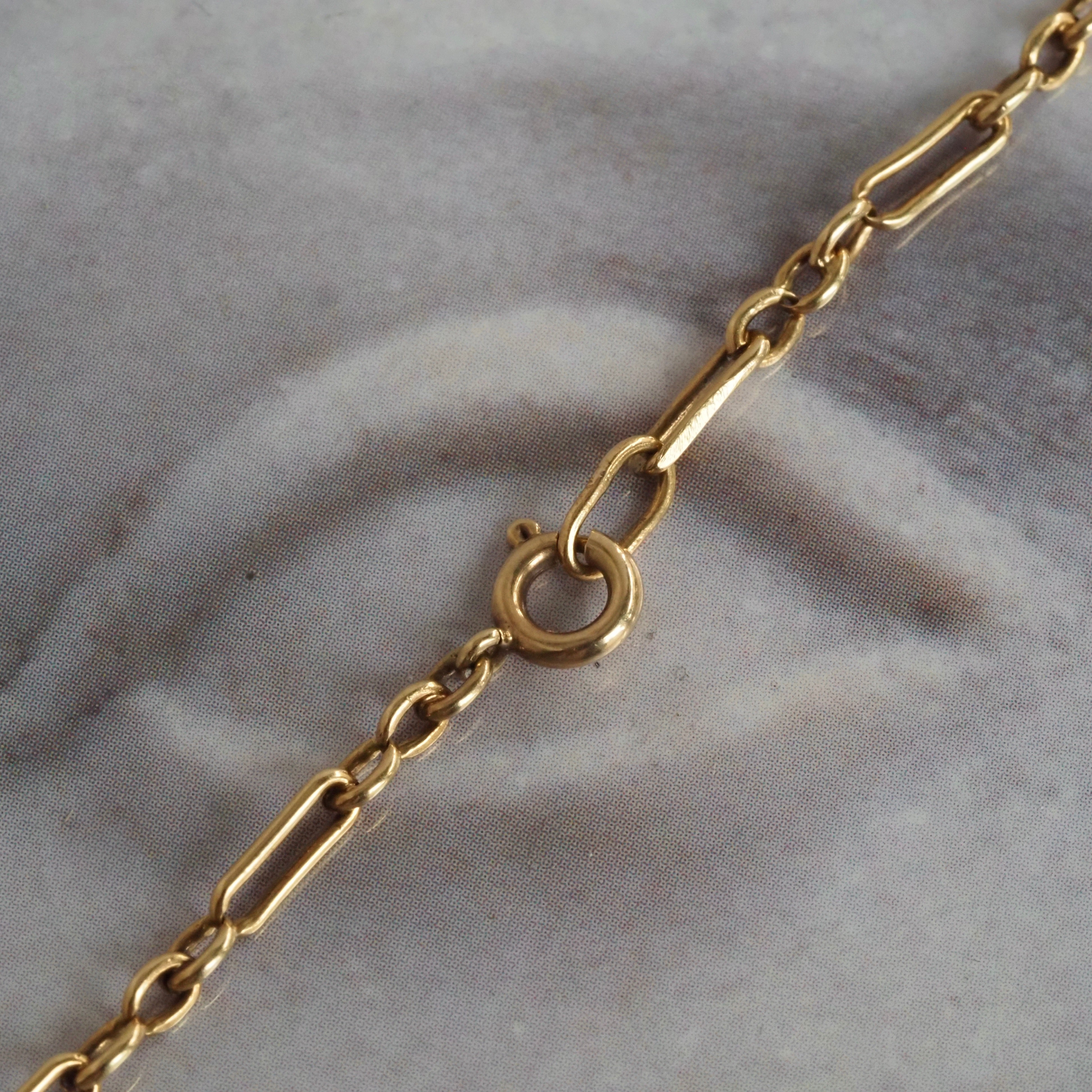 Vintage 14k Gold Alternating Cable Link Chain Necklace