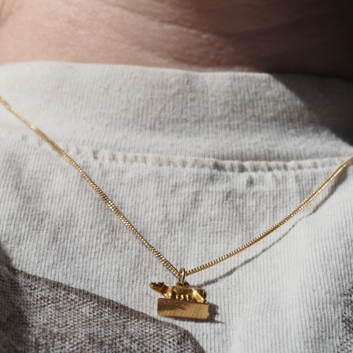 Vintage Italian 18k Gold Romulus and Remus Charm
